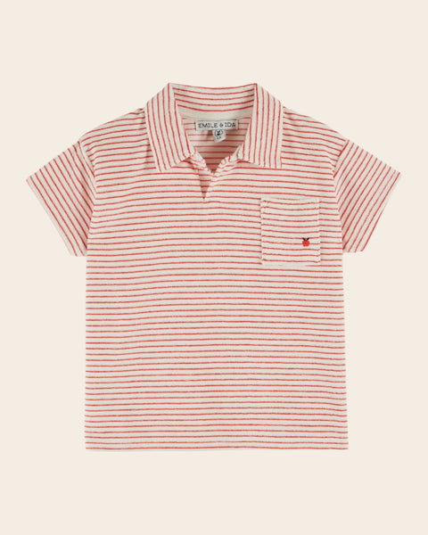 Polo - Éponge rayure rouge