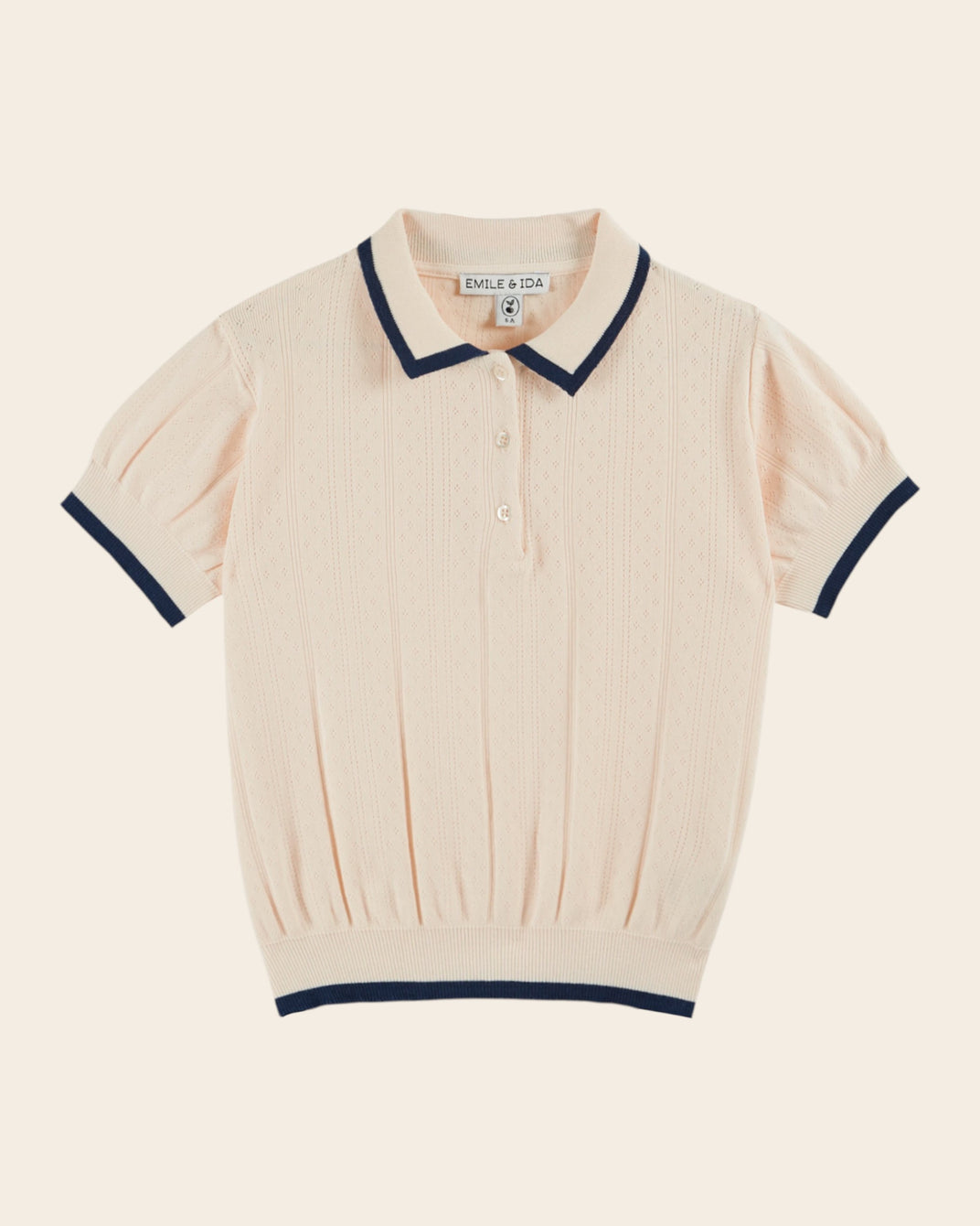 Polo enfant - Pointelle modal crème