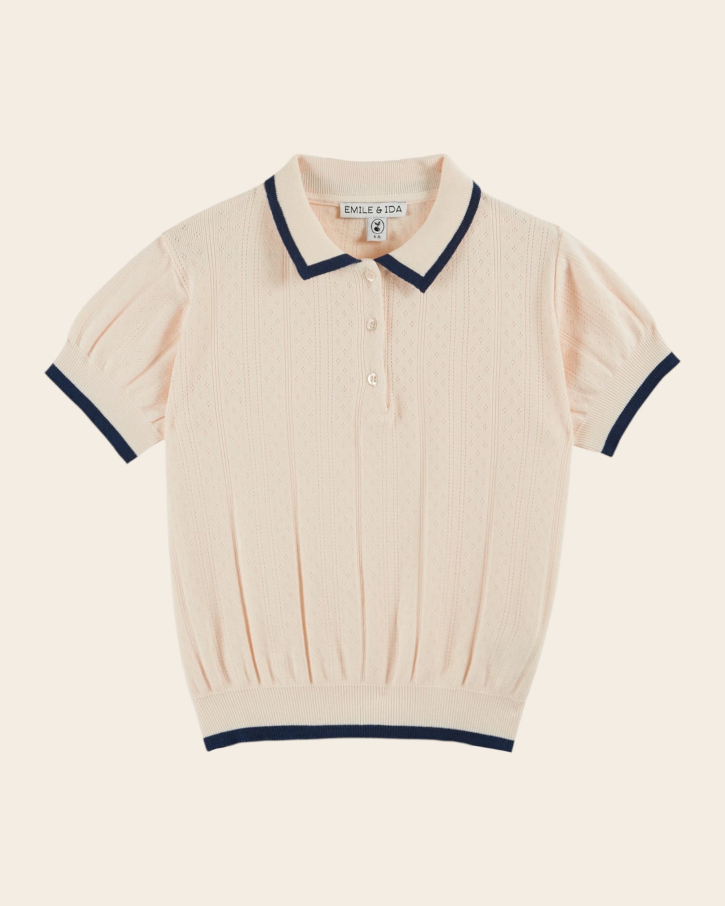 Polo enfant - Pointelle modal crème