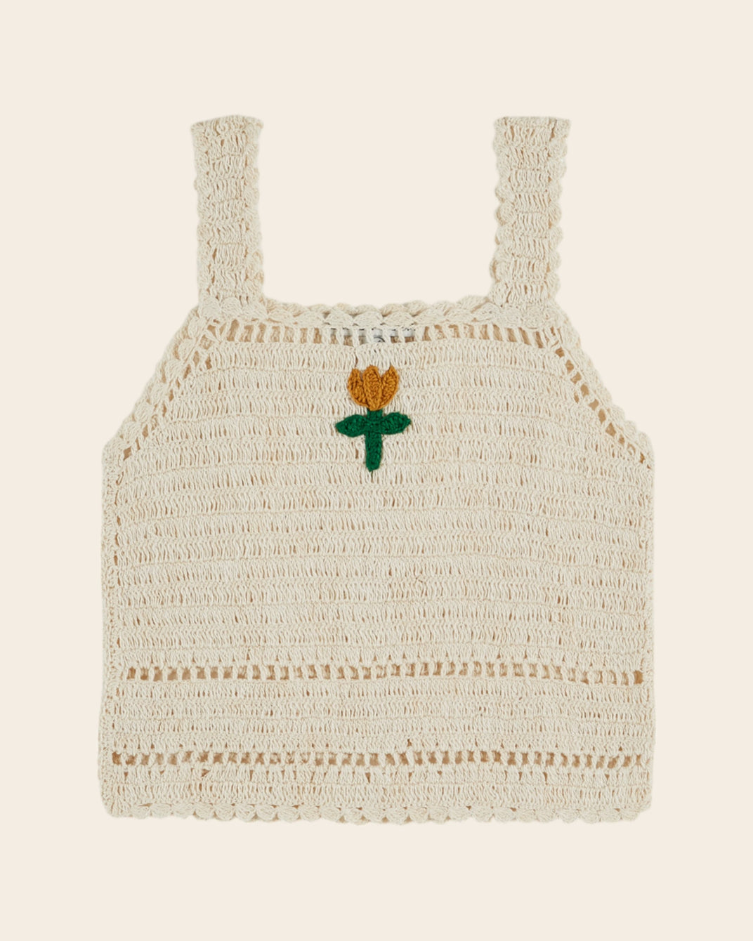 Top - Crochet tulipe crème