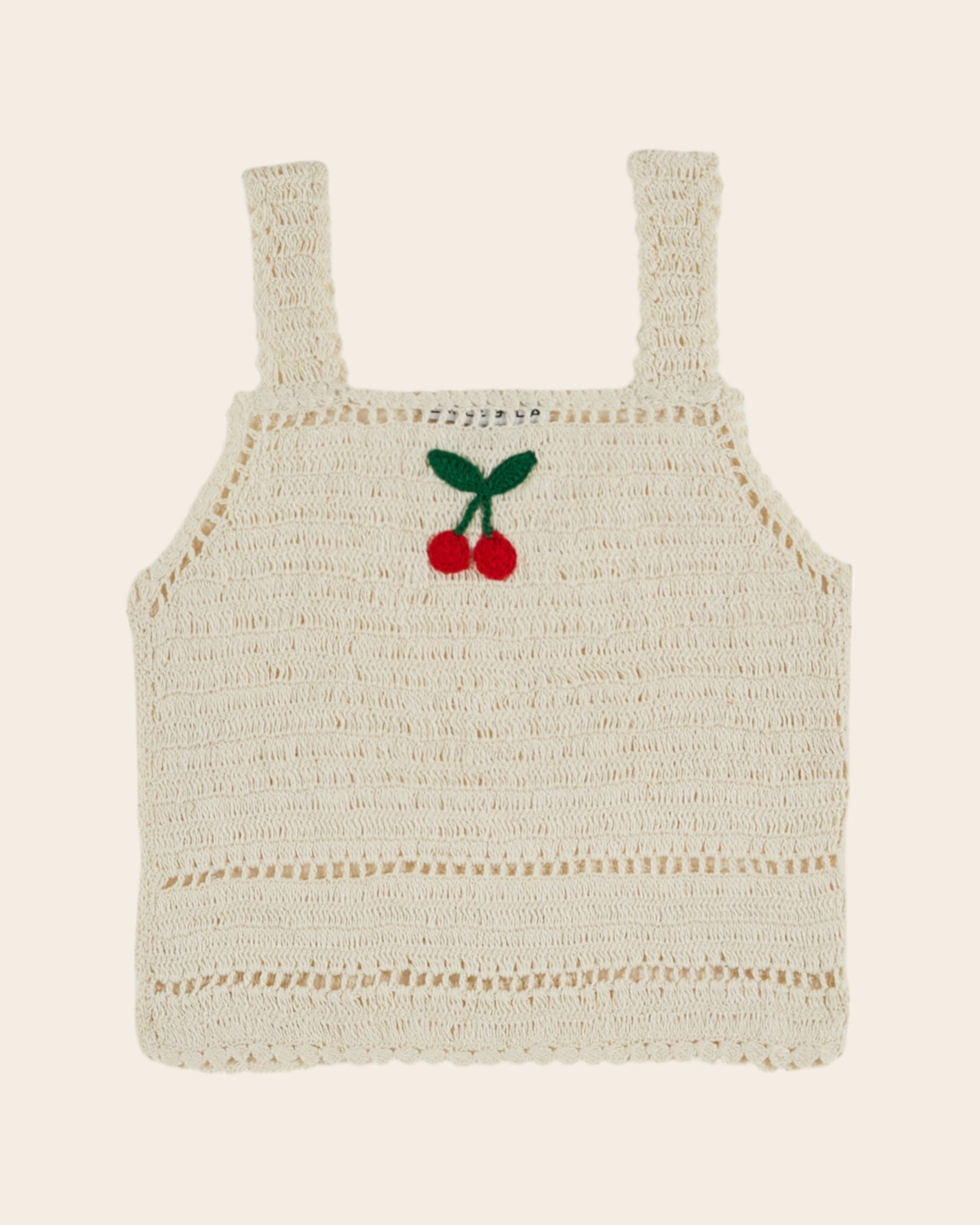 Top - Crochet cerise crème