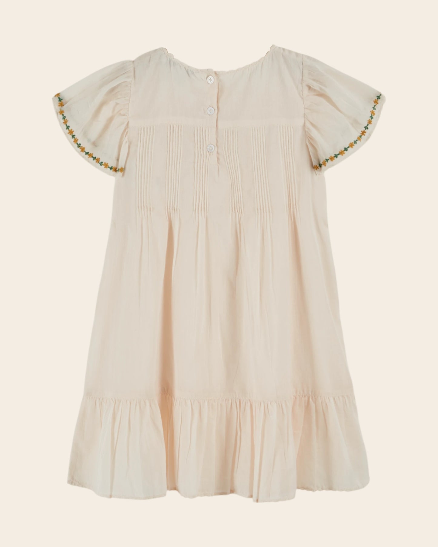 Robe - Fleurs brodées crème