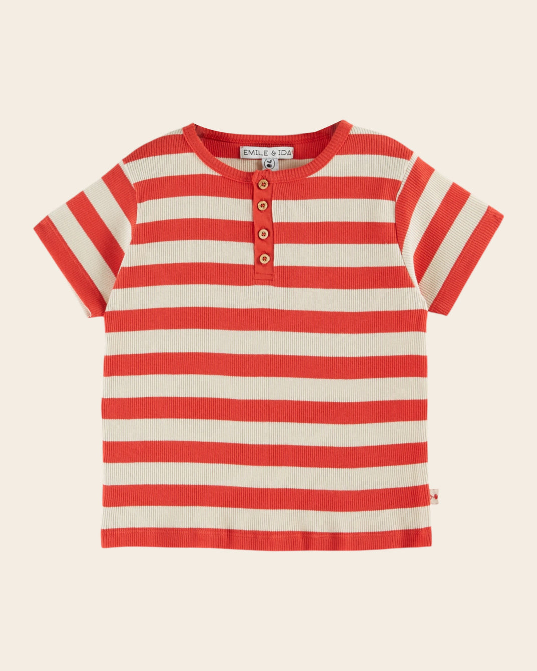 T-shirt - Côtelé rayure rouge