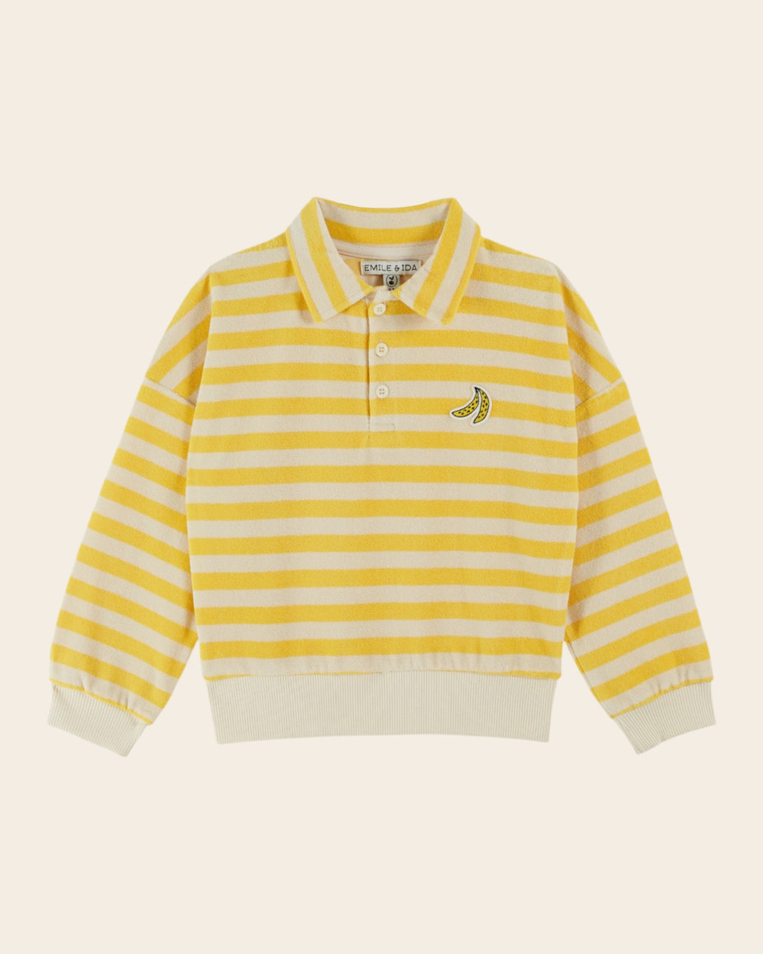 Sweat - Éponge boutonné rayure mimosa