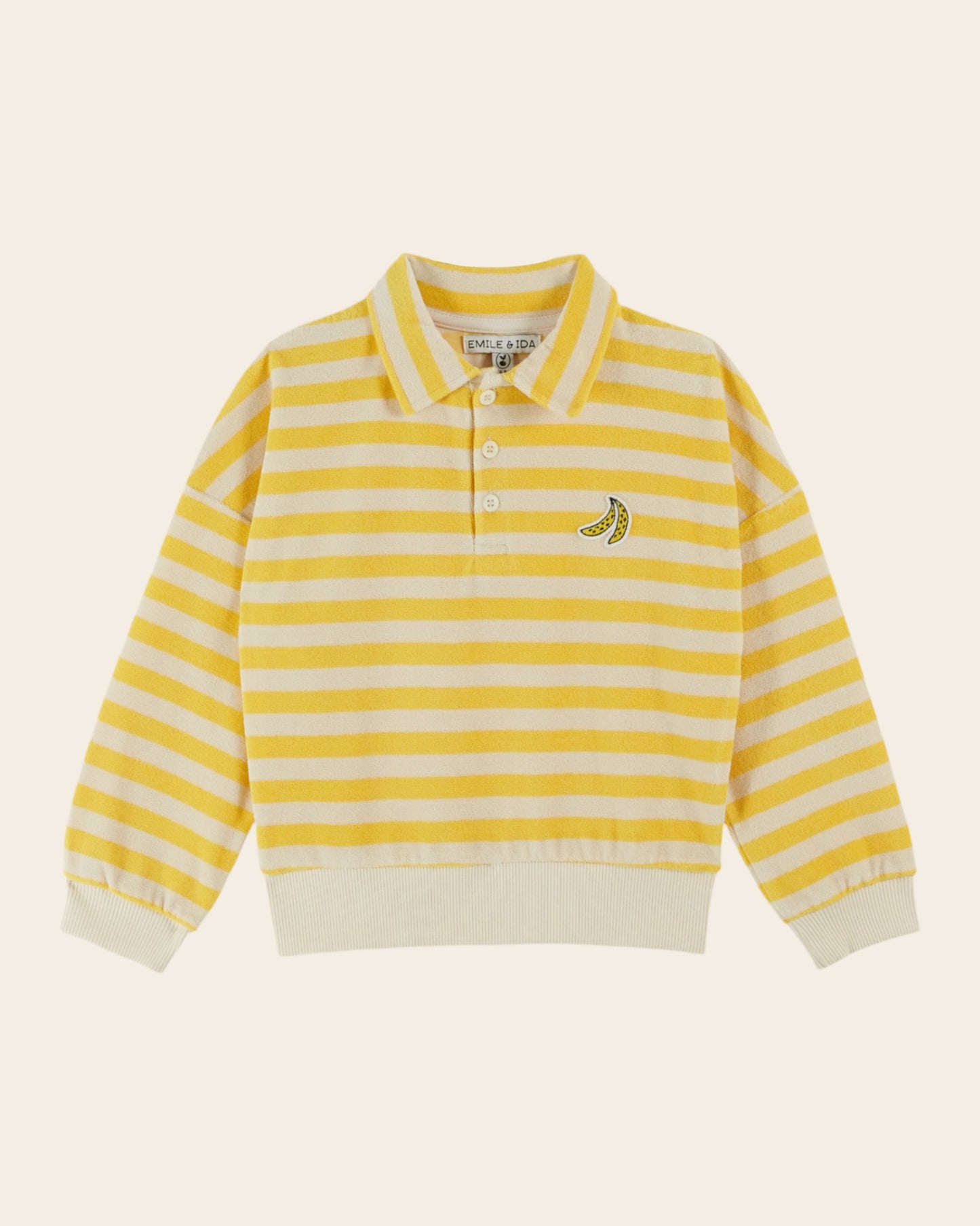 Sweat - Éponge boutonné rayure mimosa