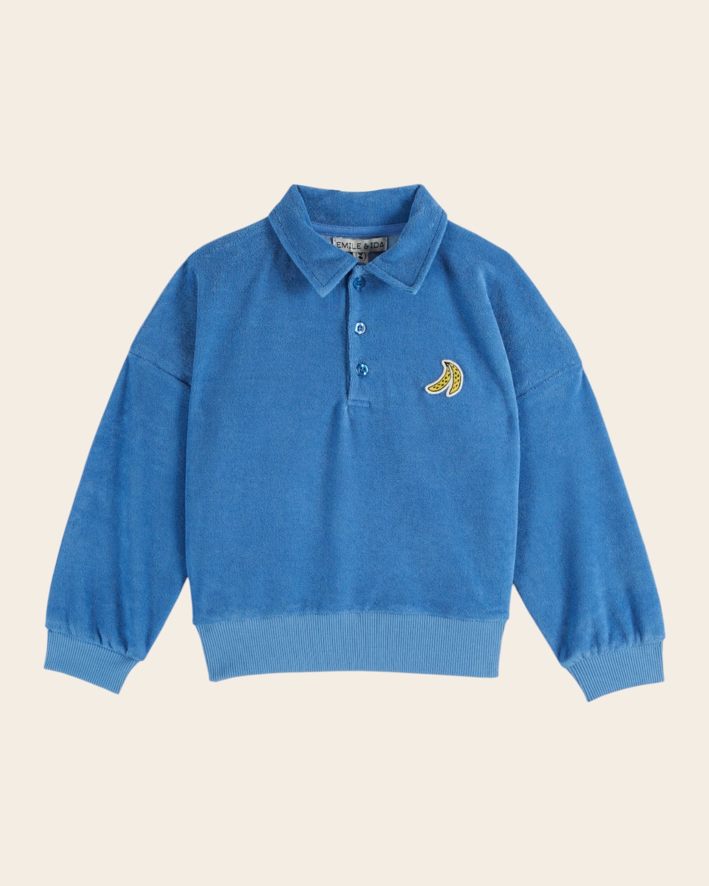 Sweat - Éponge boutonné bleu