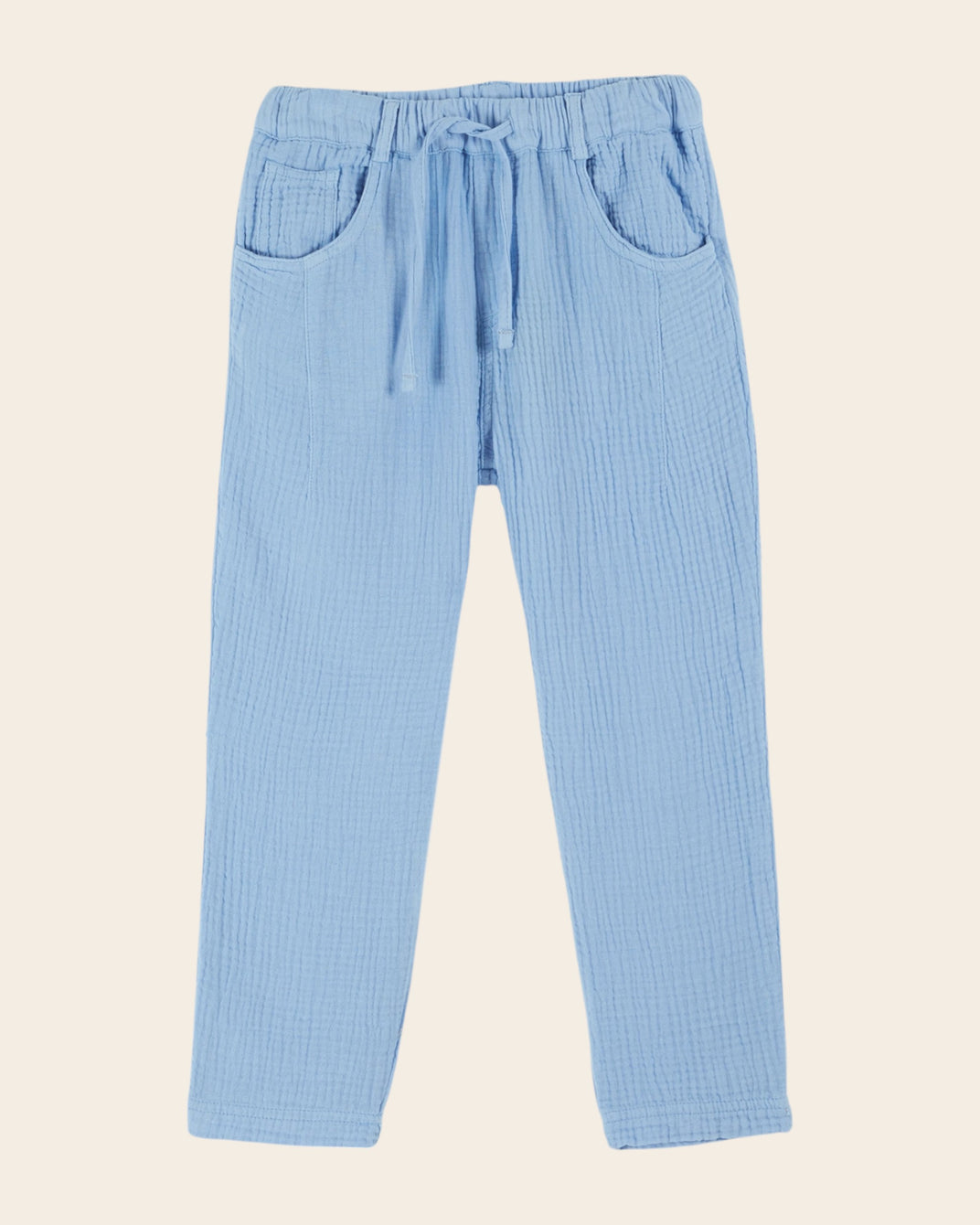 Pantalon - Gaze de coton bleu