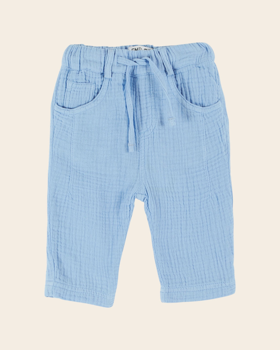 Pantalon - Gaze de coton bleu