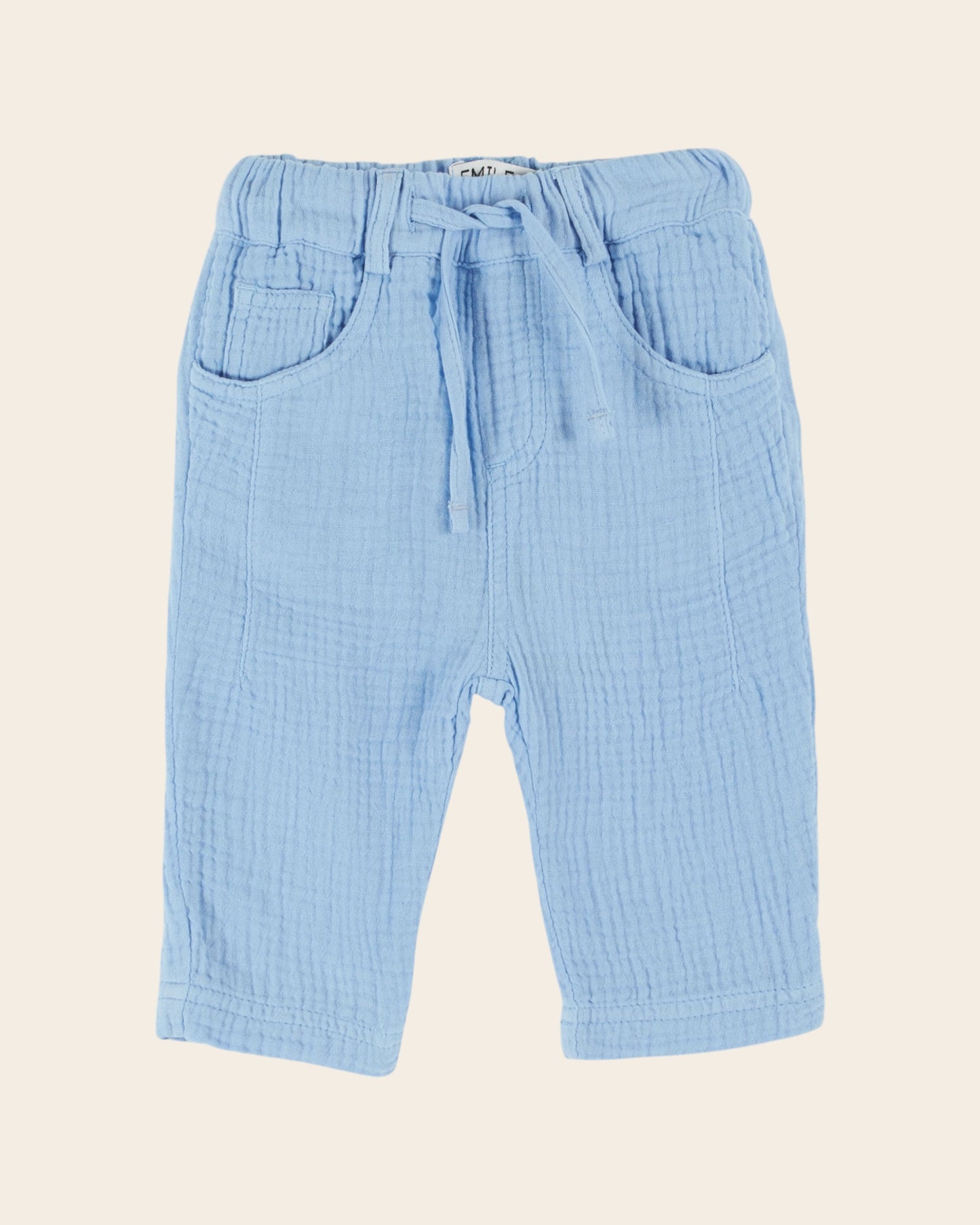 Pantalon - Gaze de coton bleu
