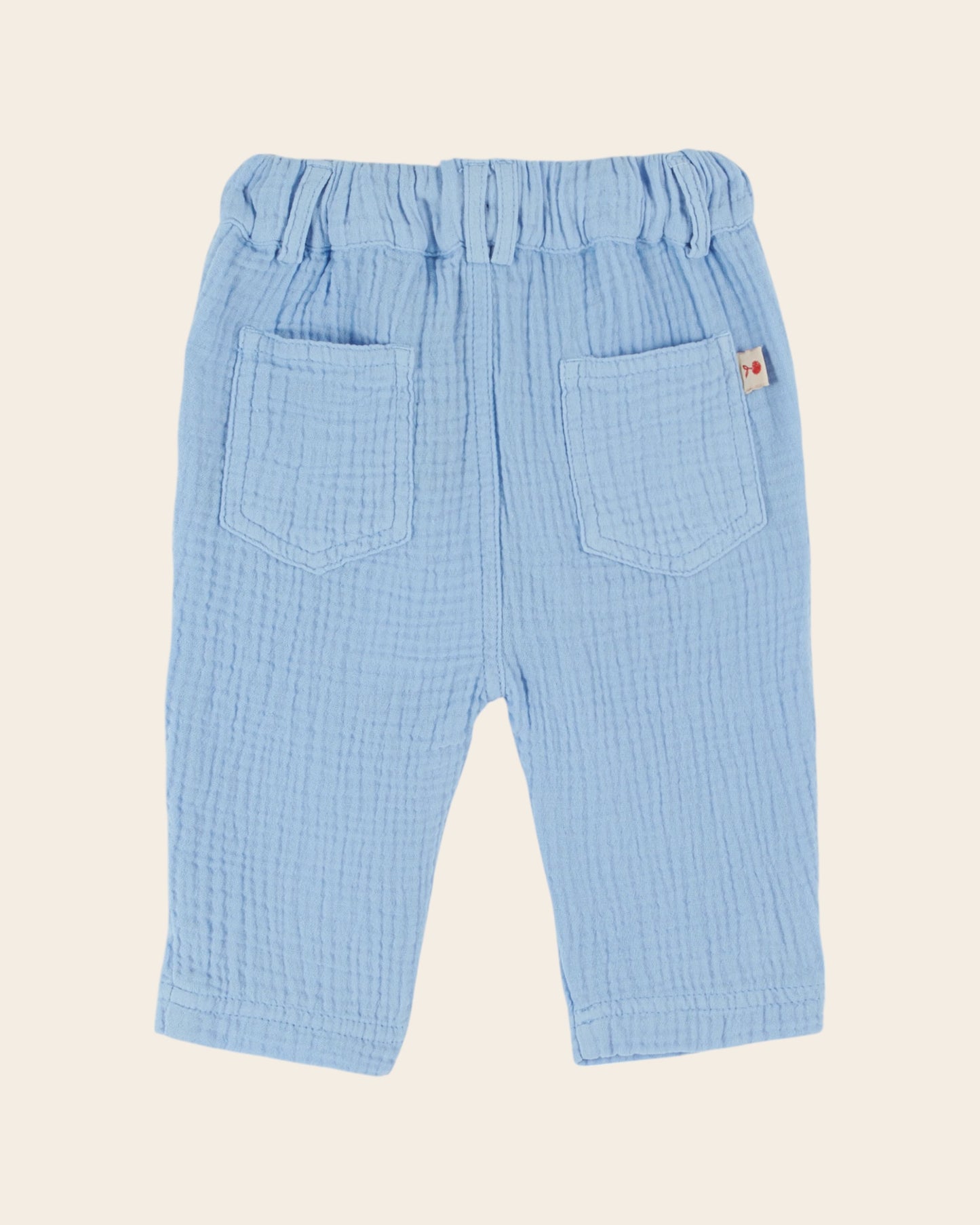 Pantalon - Gaze de coton bleu