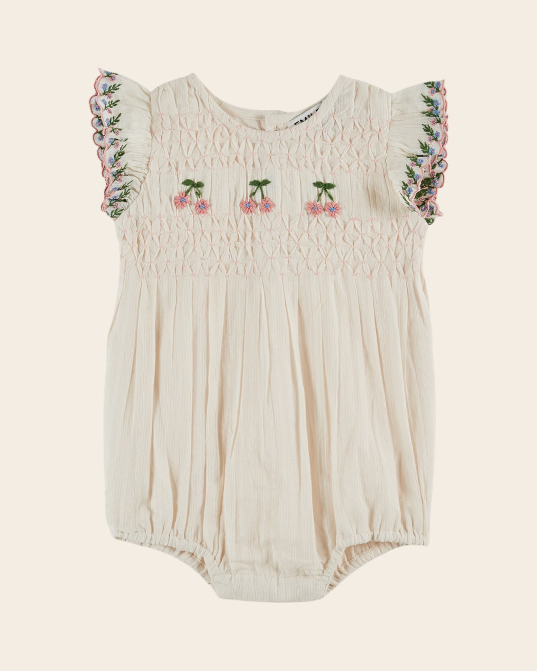 Combibloomer - Brodé smocké crème