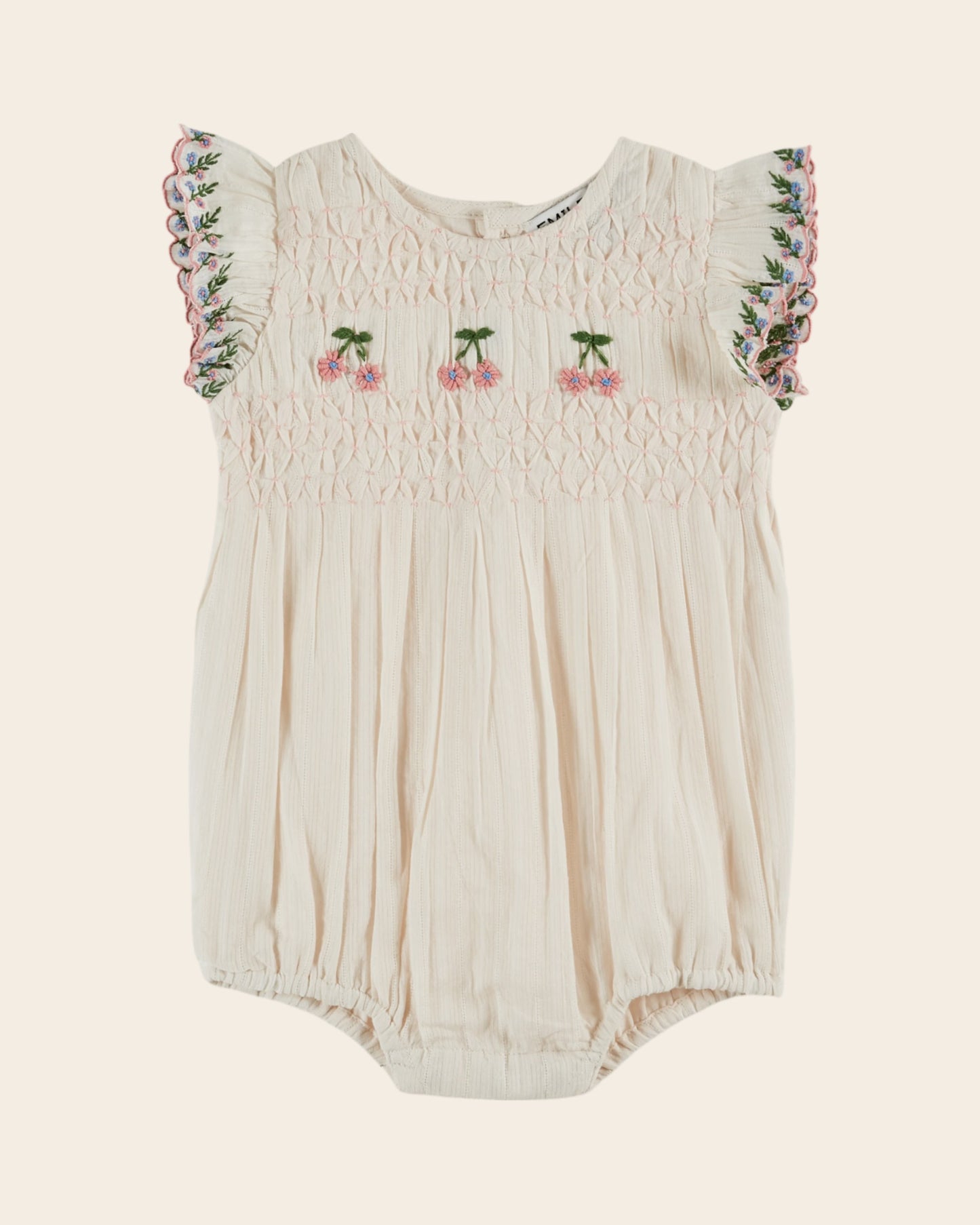 Combibloomer - Brodé smocké crème