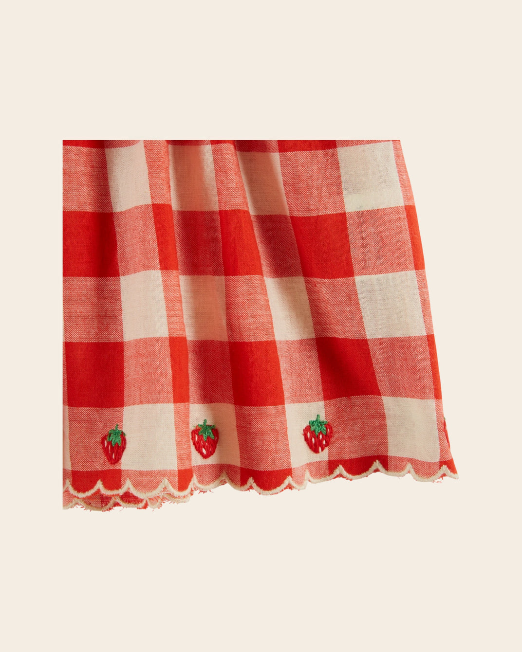 Top - Smocké vichy rouge