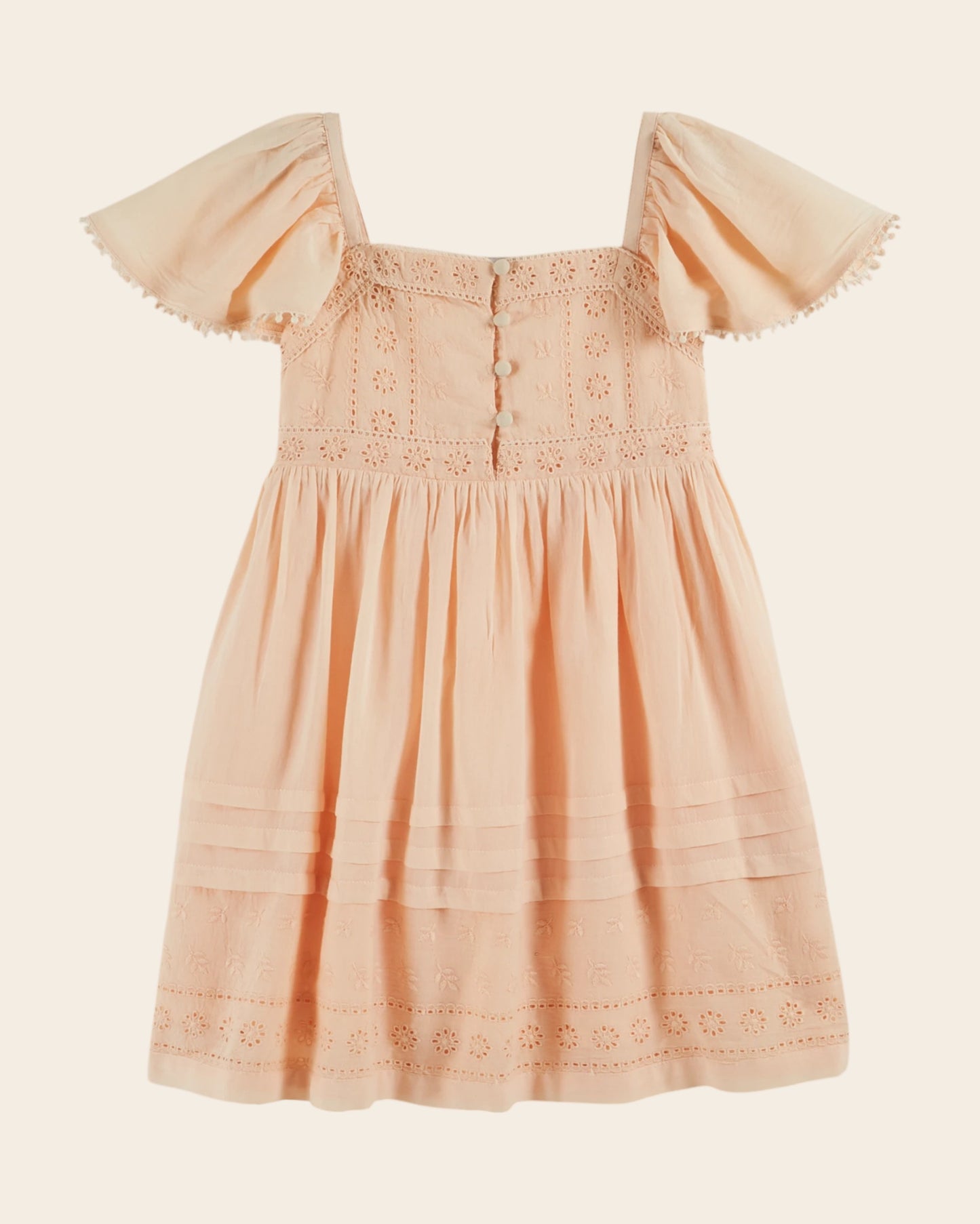 Robe - Broderie anglaise abricot