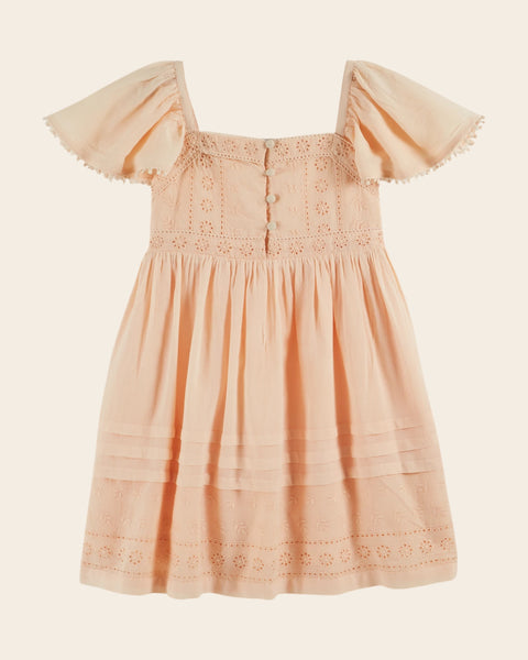 Robe - Broderie anglaise abricot