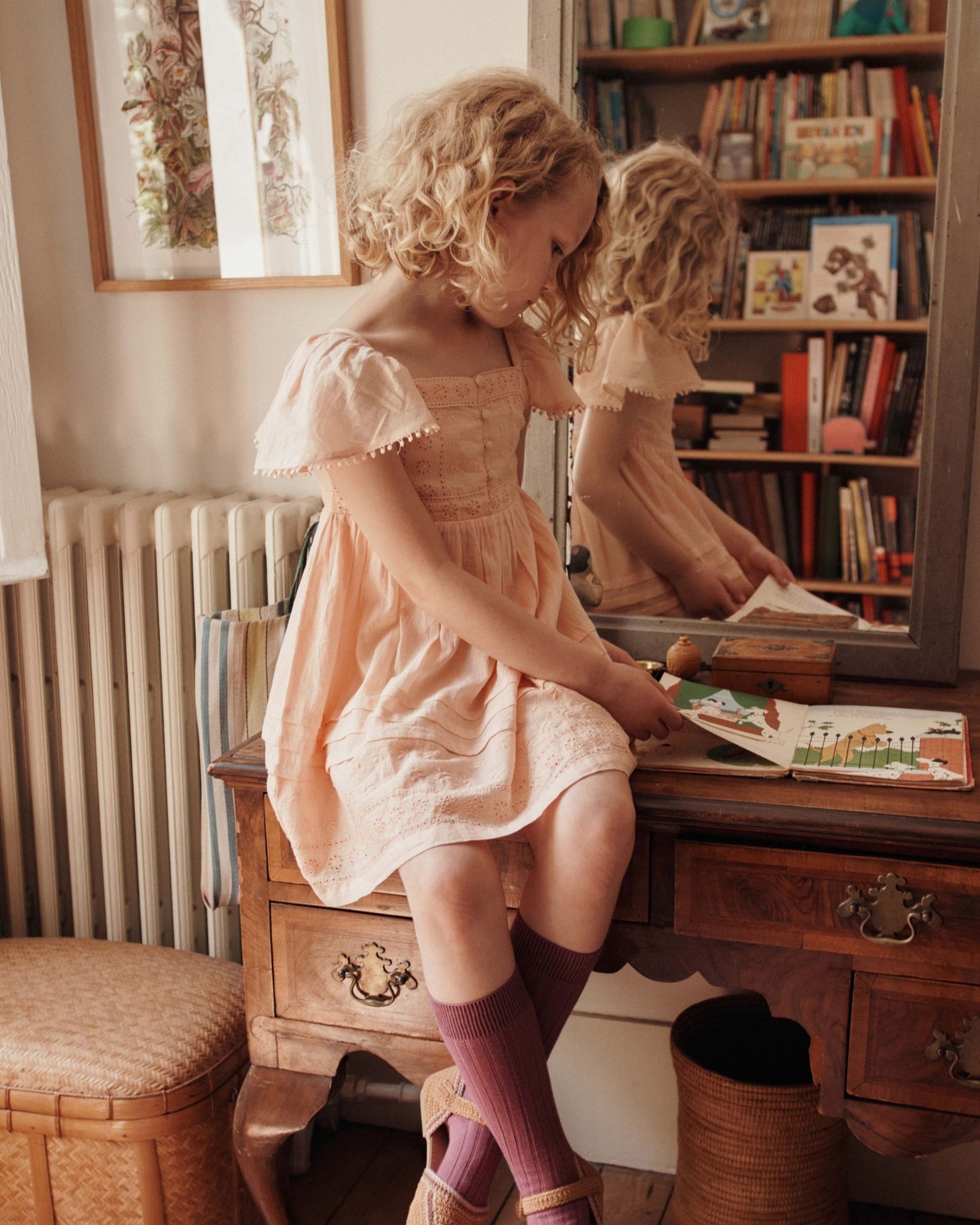 Robe - Broderie anglaise abricot