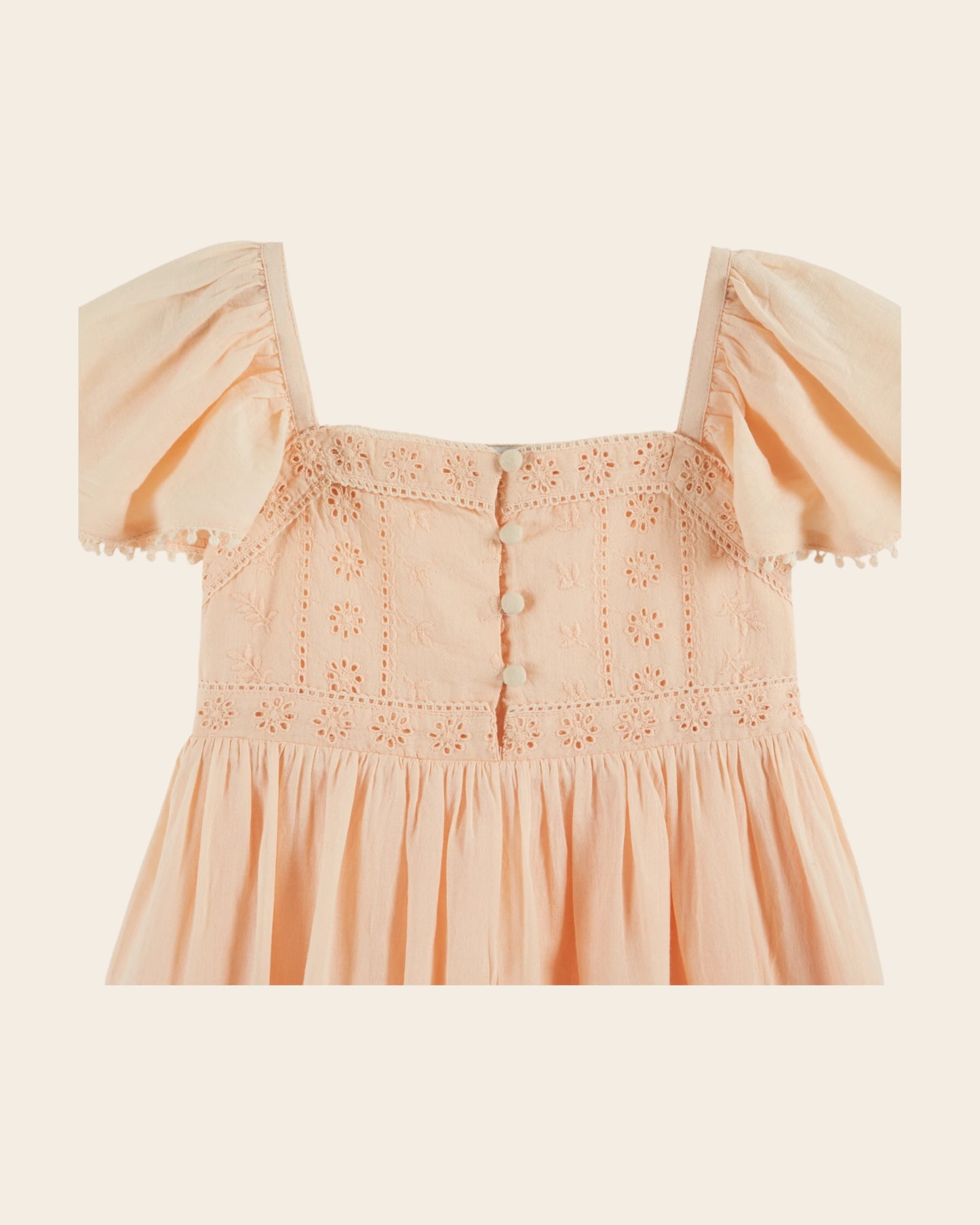 Robe - Broderie anglaise abricot