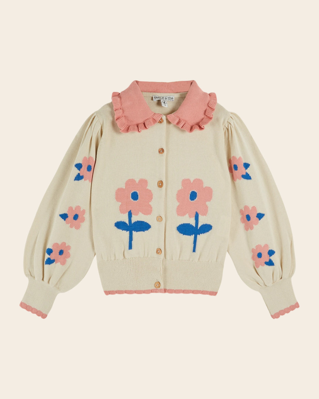 Cardigan - Volanté jacquard beige