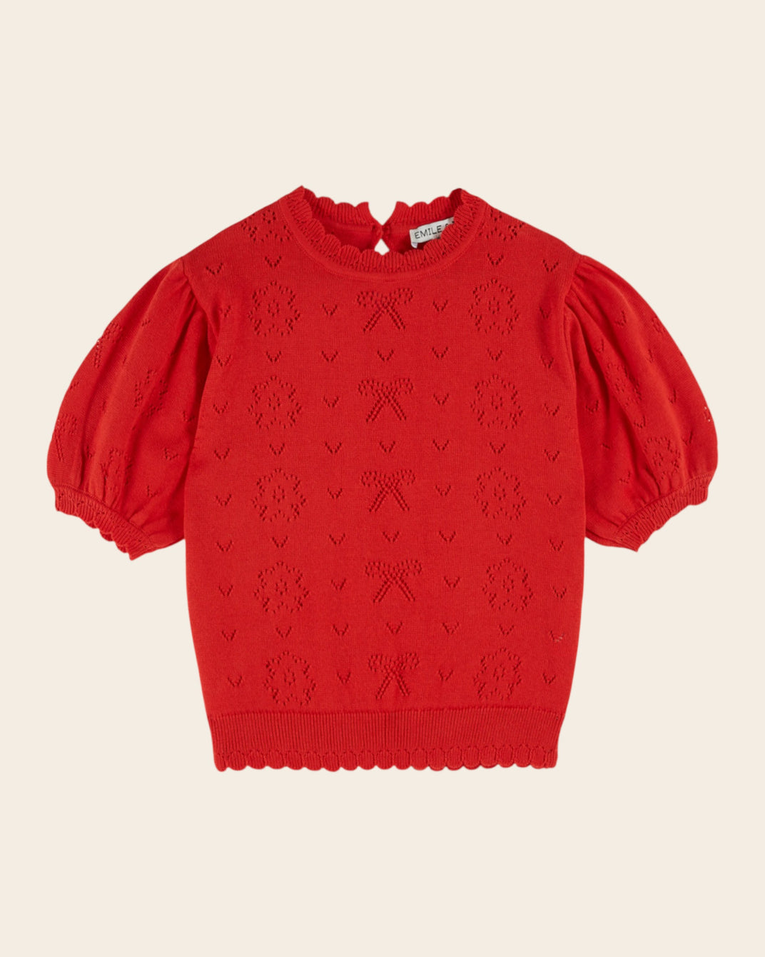 Pull - Ajouré rouge