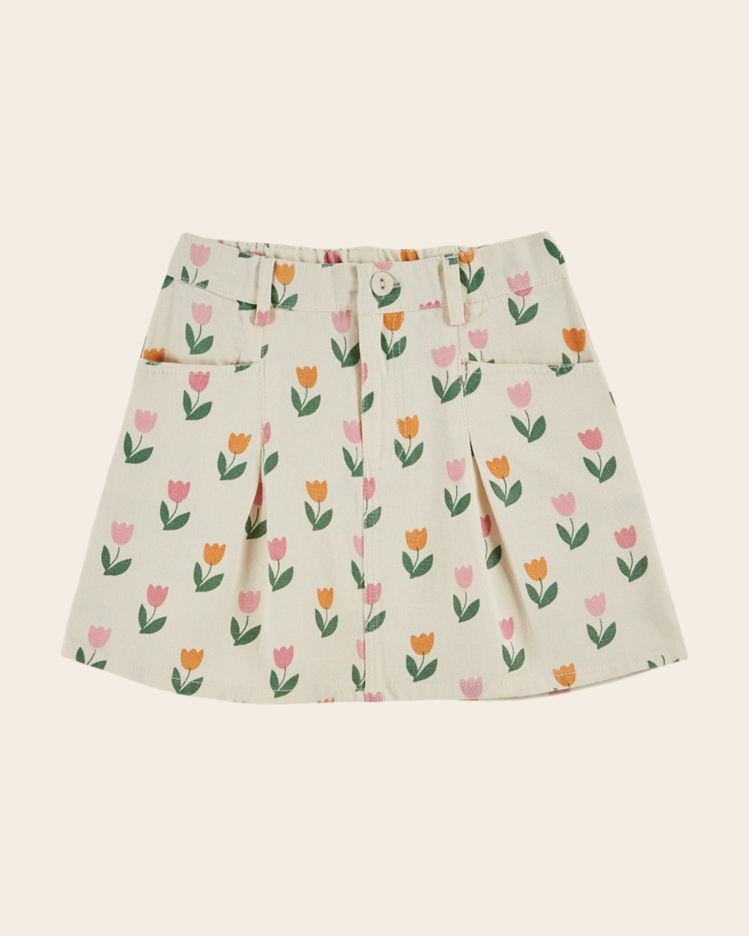 Jupe - Tulipes crème