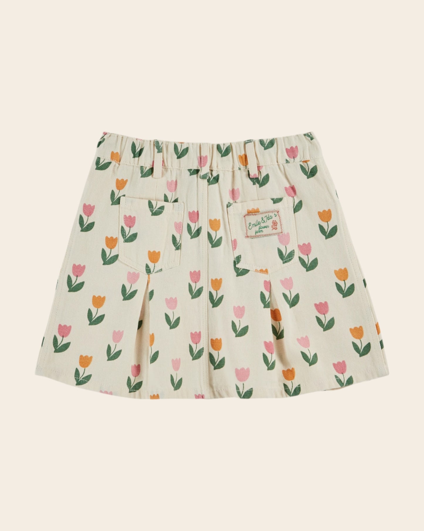 Jupe - Tulipes crème