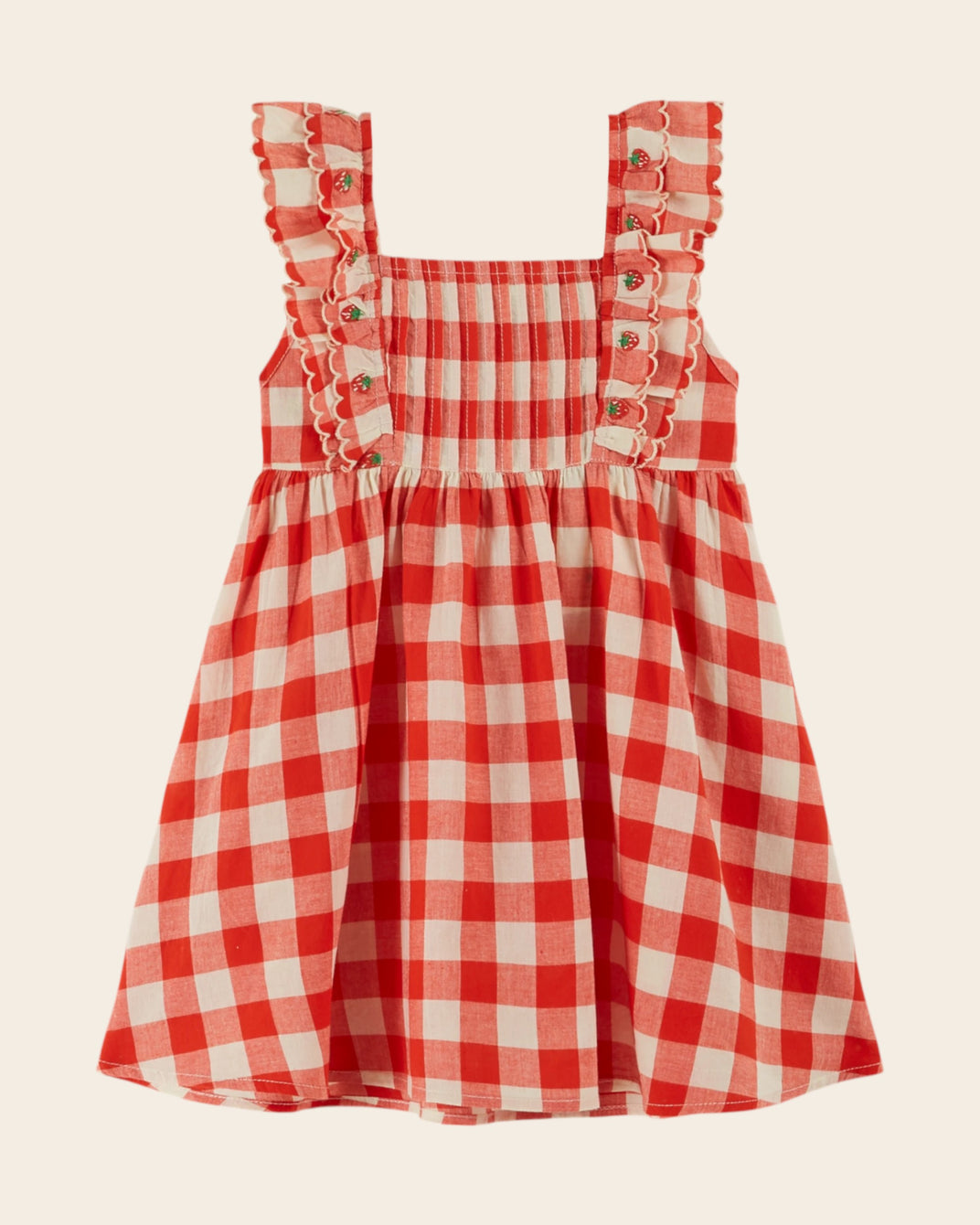 Robe - Brodé carreau rouge