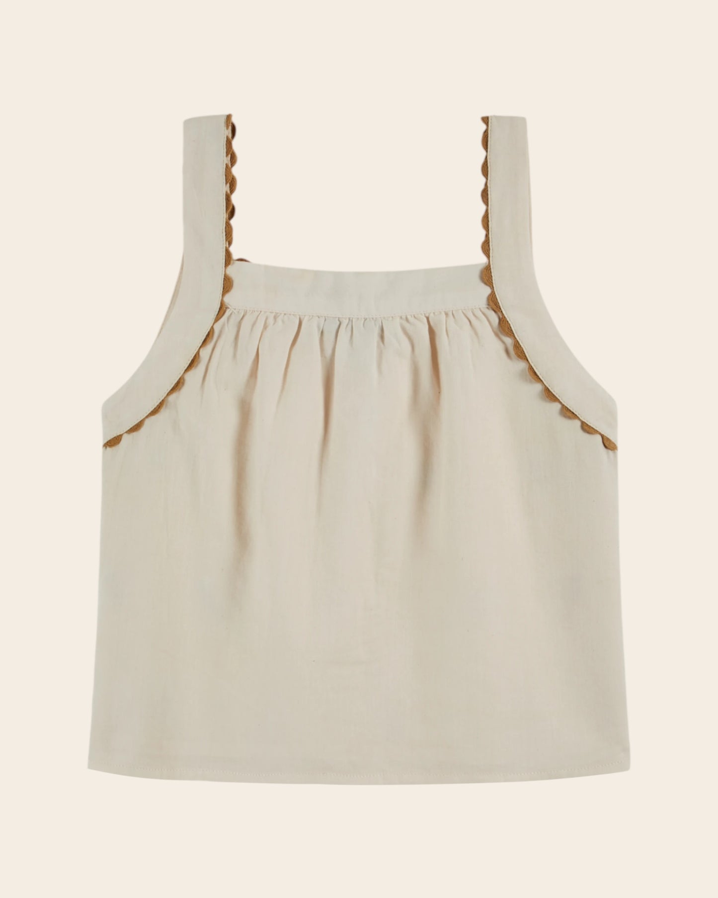 Top - Fleurs brodées crème