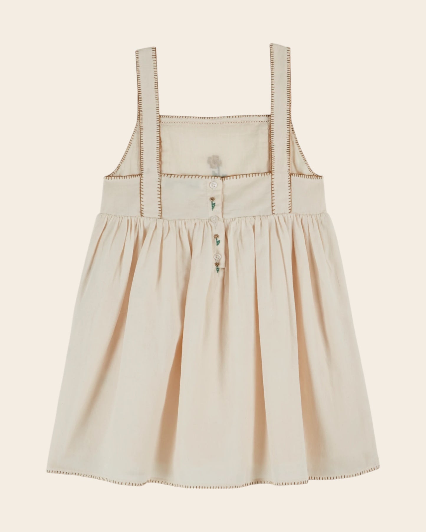 Robe - Fleurs brodées crème