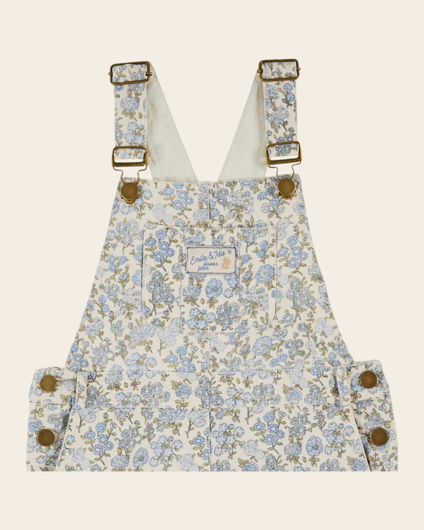 Salopette - Fleurs bleu