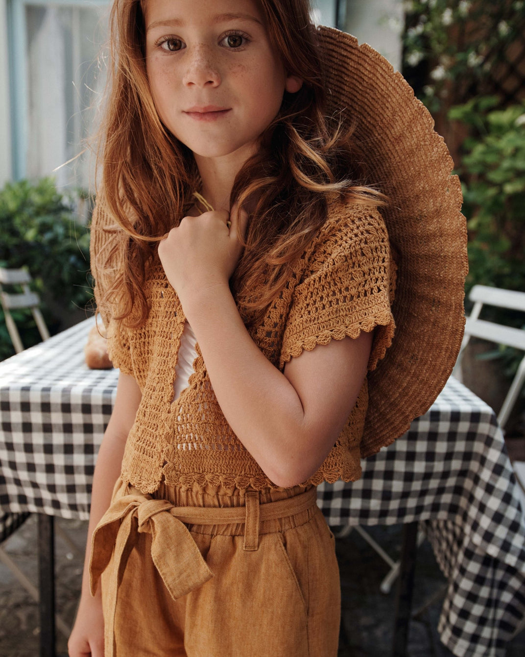 Pantalon - Noué moutarde chiné