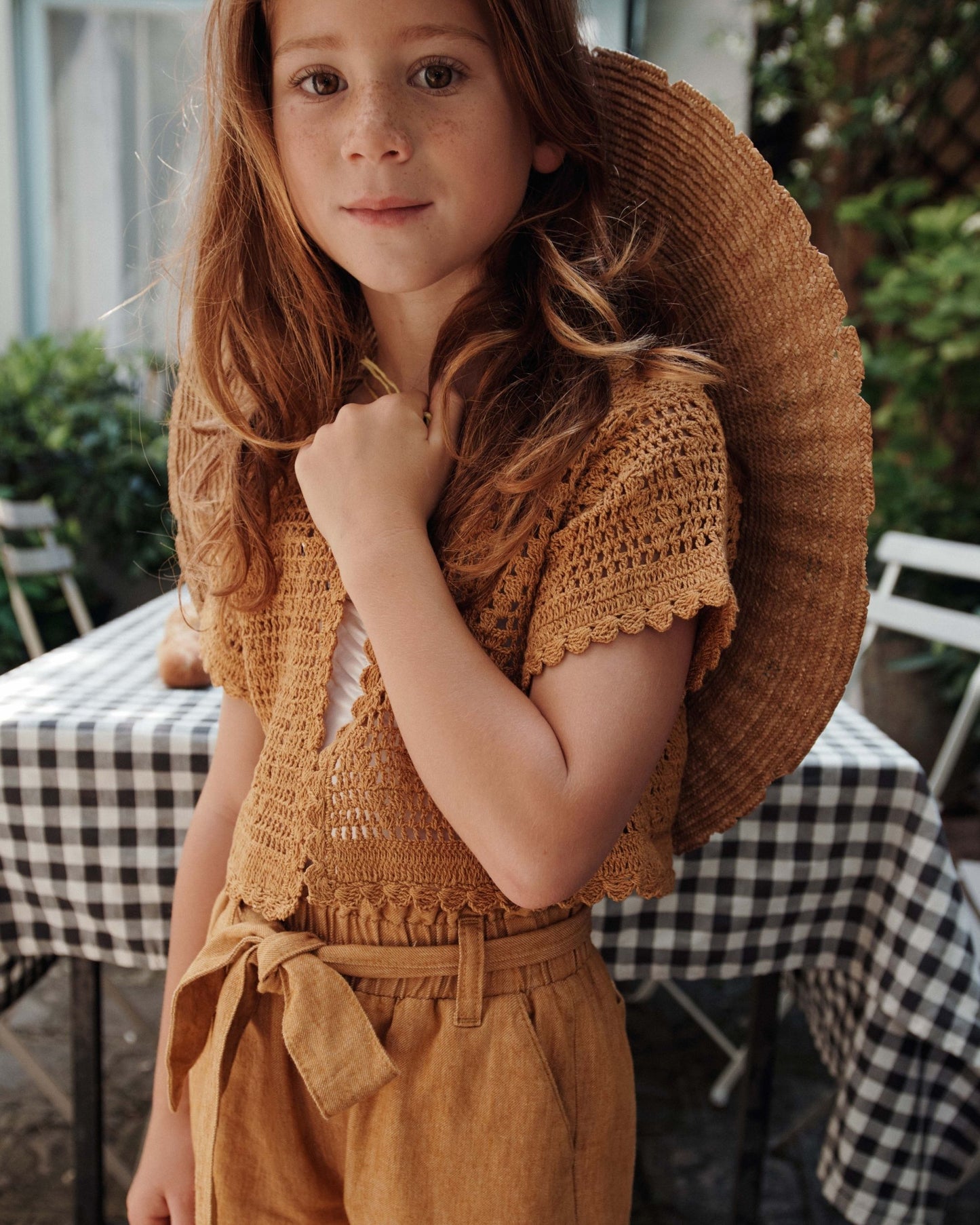 Pantalon - Noué moutarde chiné