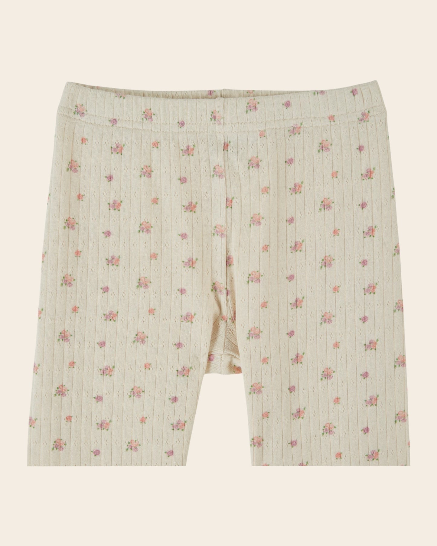 Legging - Pointelle fleuri crème