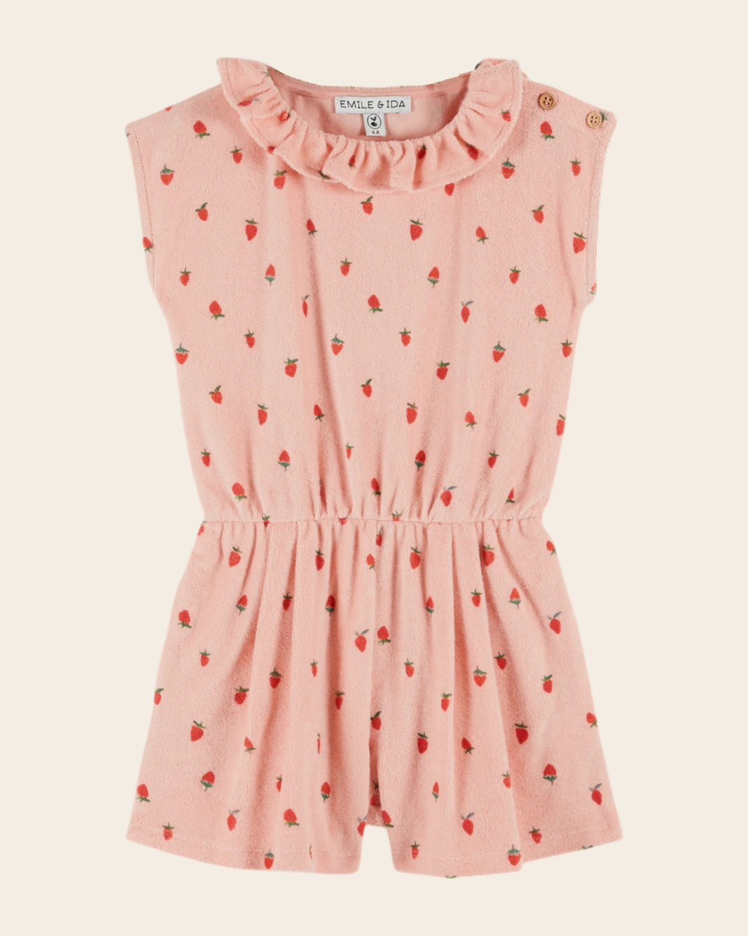 Combishort - Colerette éponge fraises rose