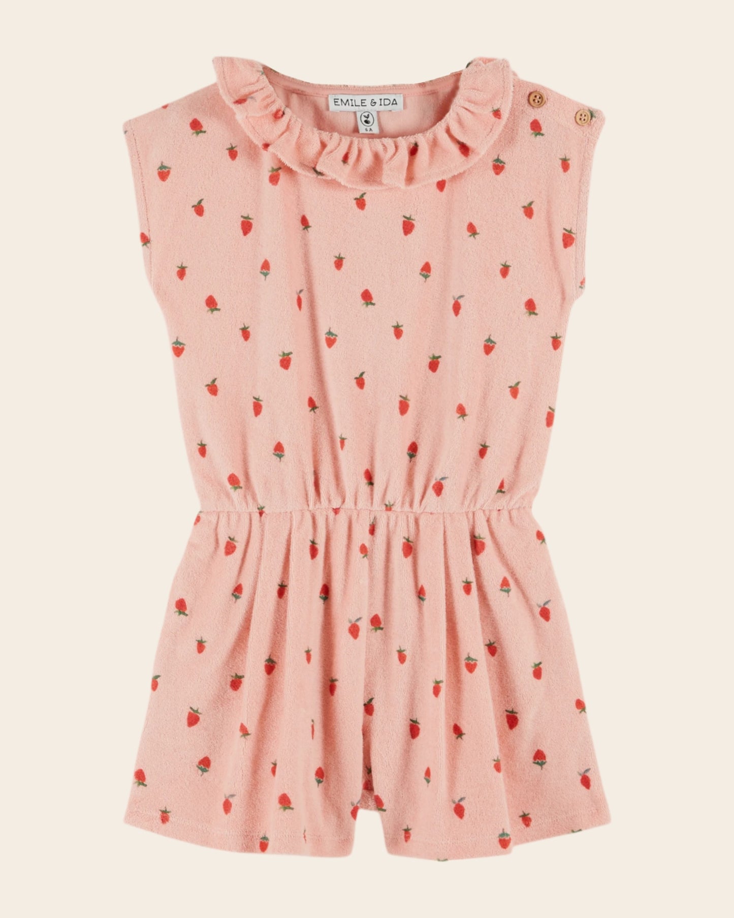 Combishort - Colerette éponge fraises rose