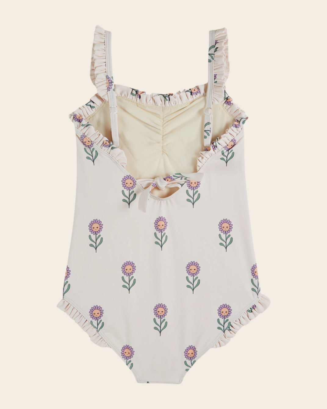 Maillot de bain - Une pièce marguerites crème