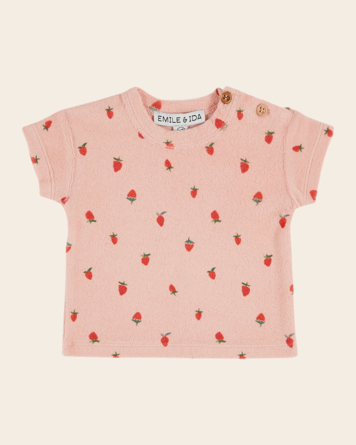 T-shirt - Bébé éponge fraises rose