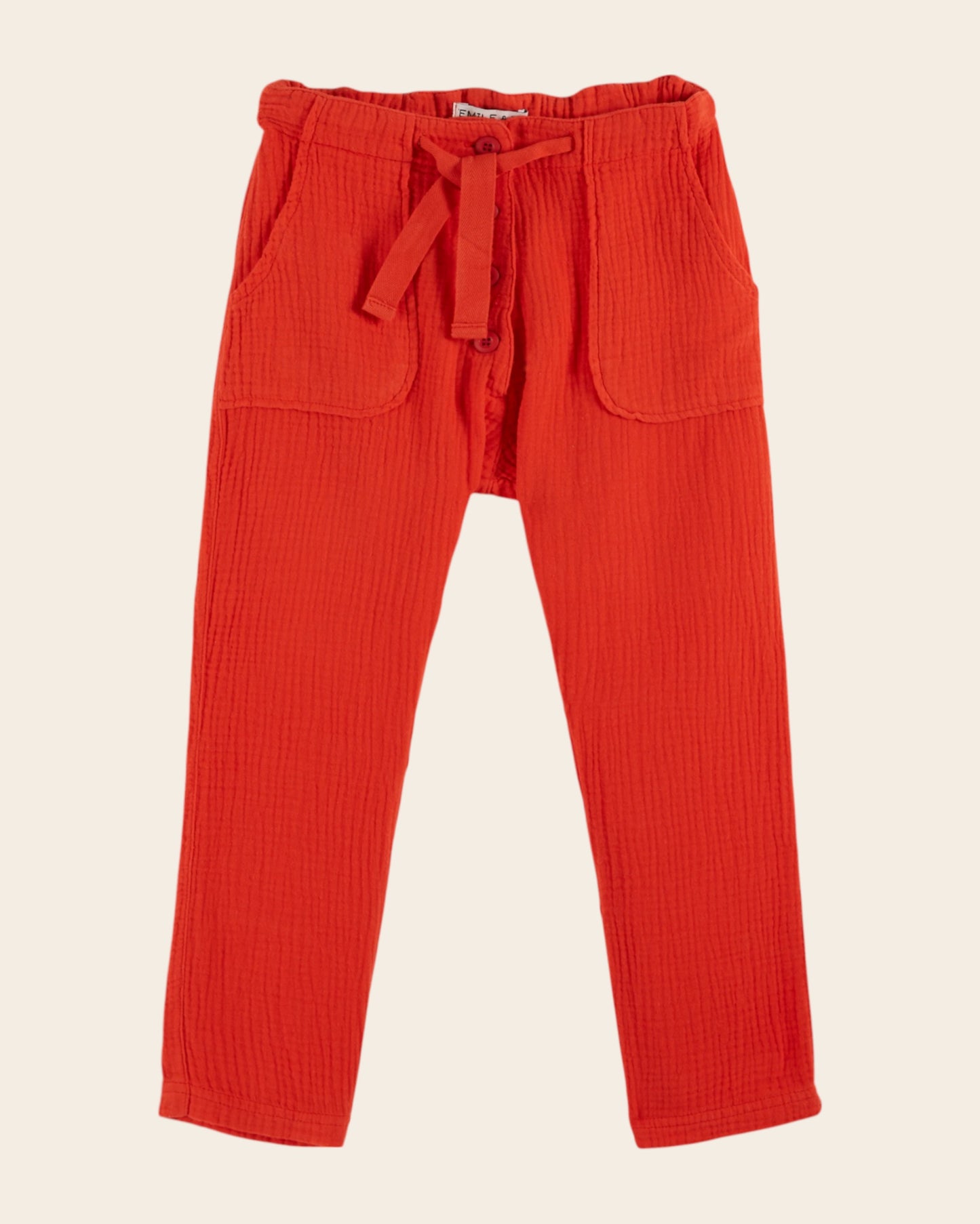 Pantalon - Gaze de coton rouge