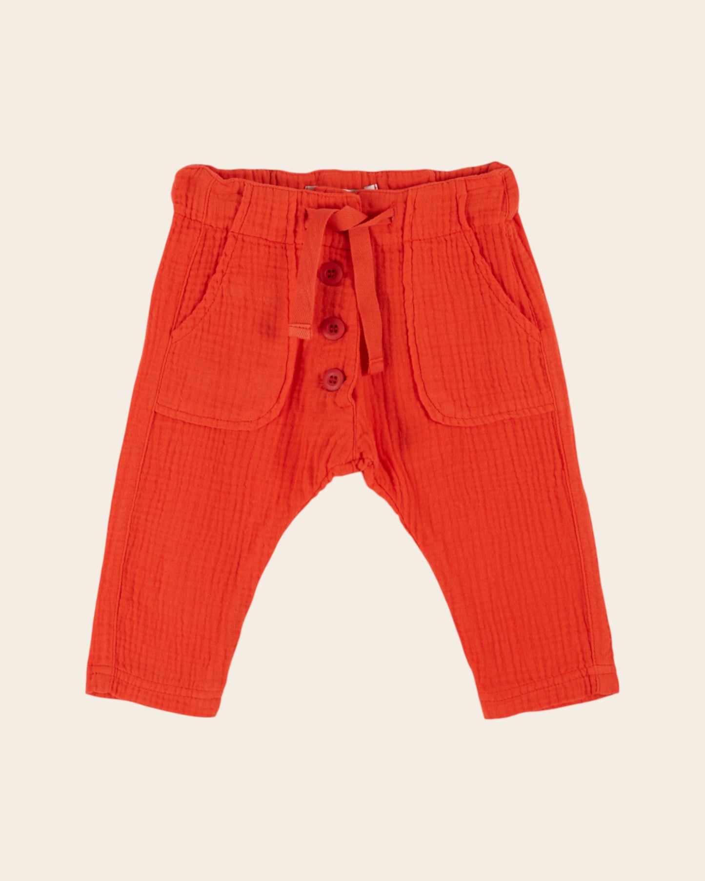 Pantalon - Gaze de coton rouge