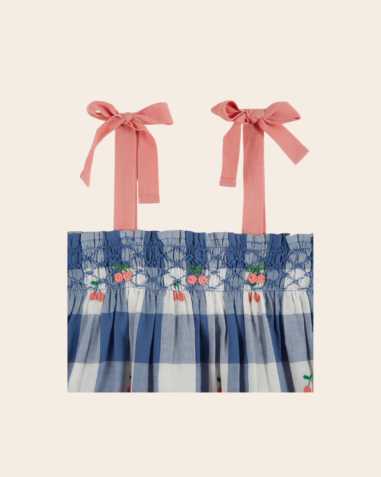 Top - Smocké vichy bleu