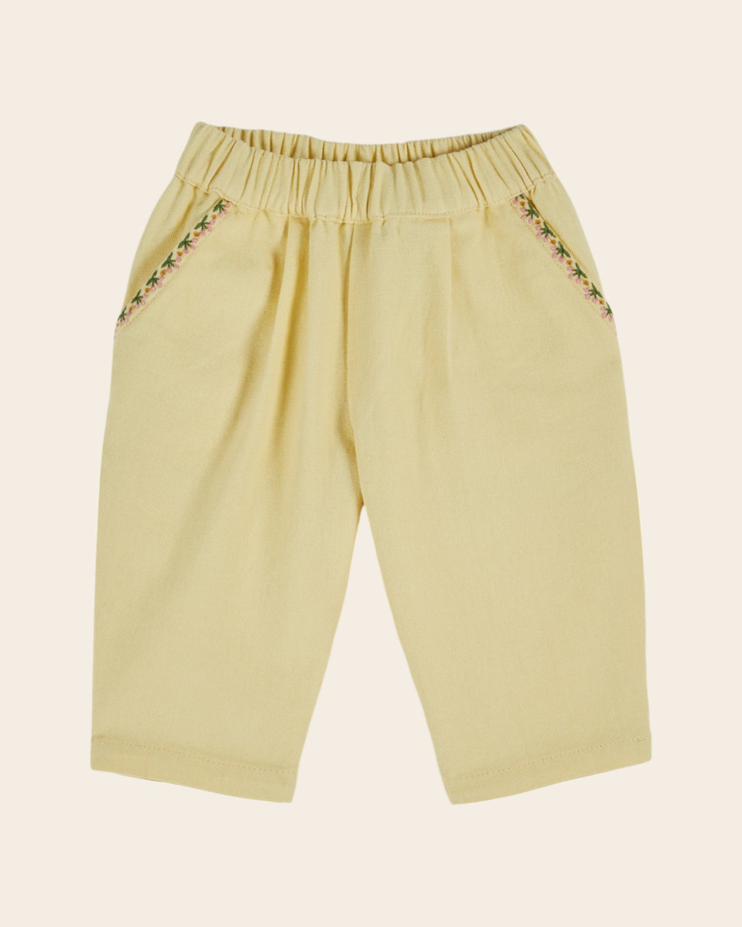 Pantalon - Brodé cerises mimosa