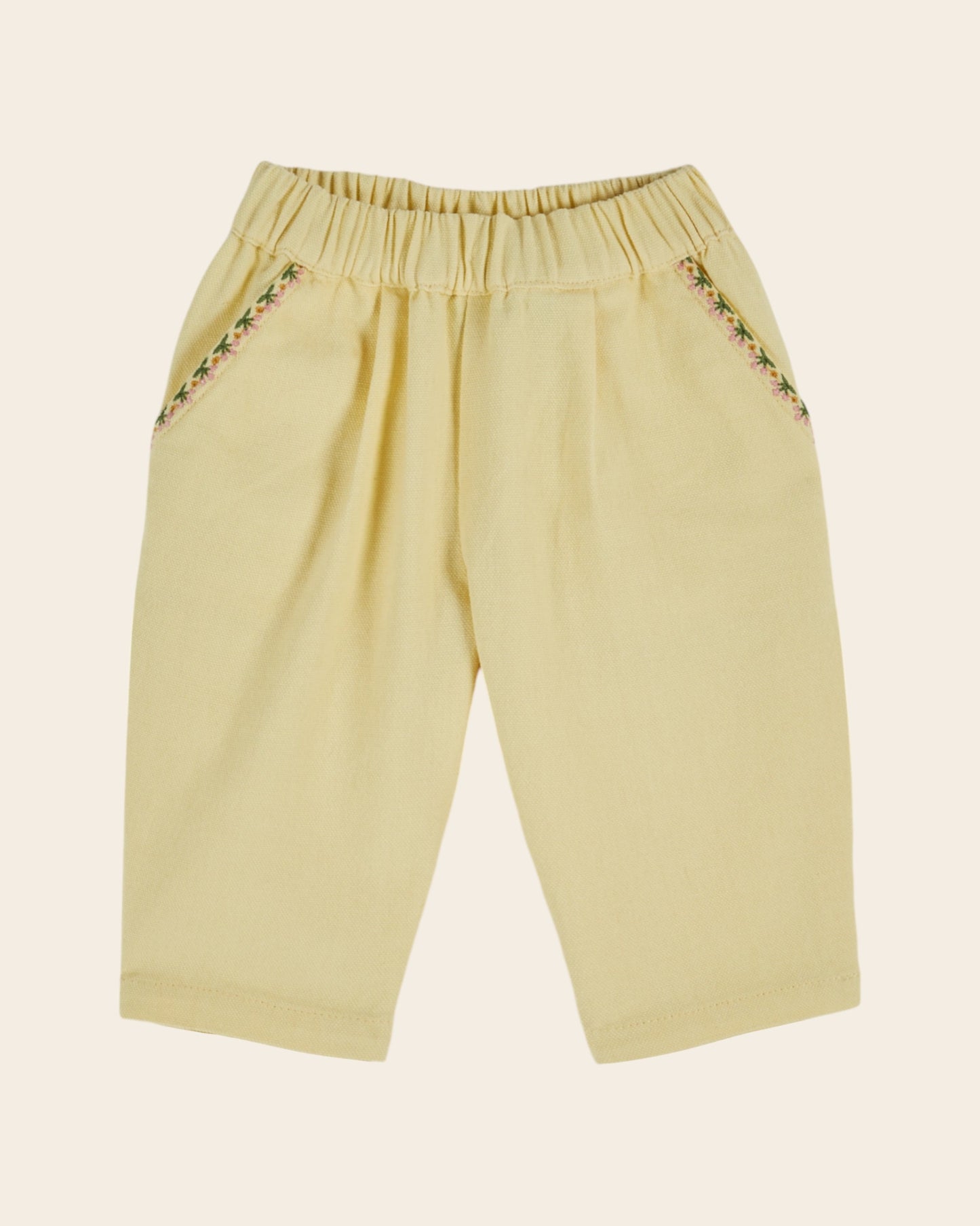 Pantalon - Brodé cerises mimosa