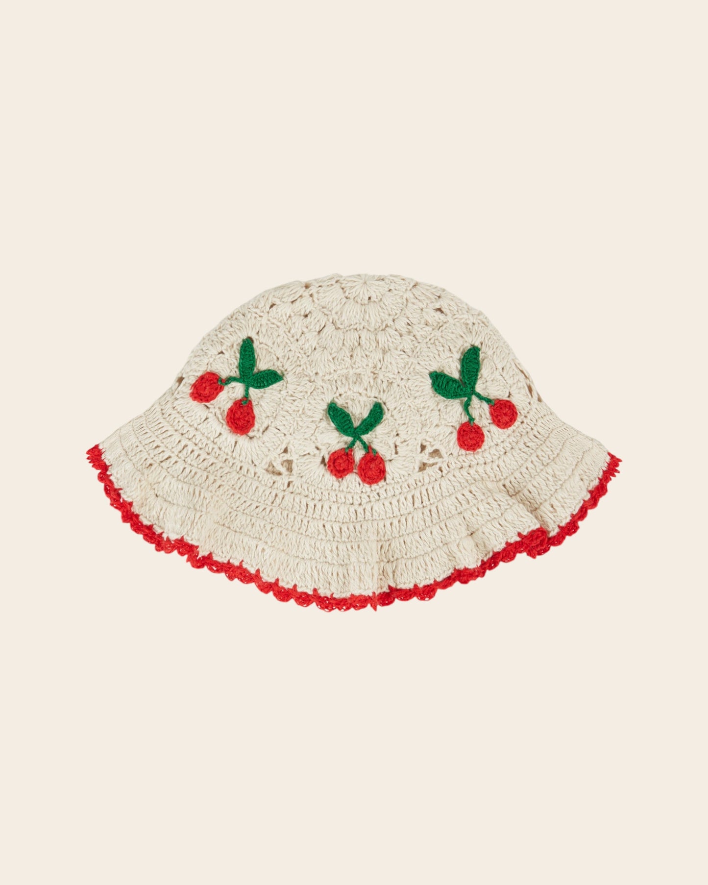 Bob - Crochet cerises écru