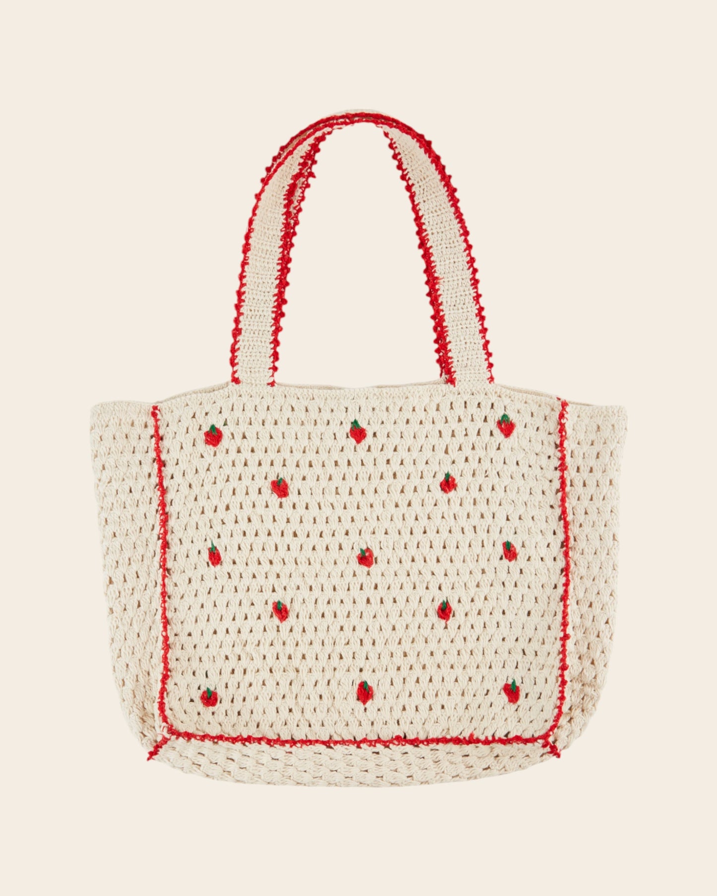 Cabas - Crochet fraises écru
