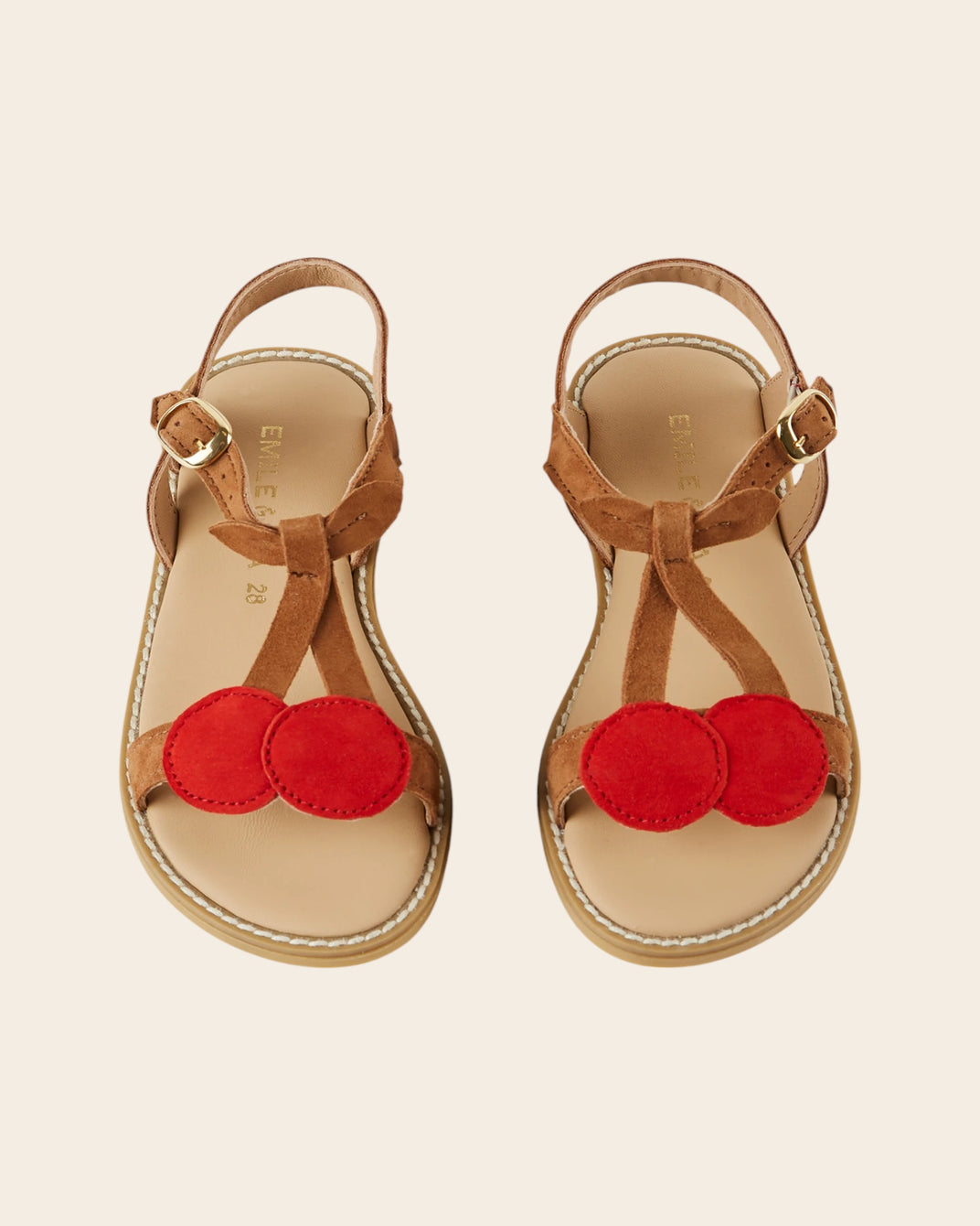 Sandales - Cerises rouge camel