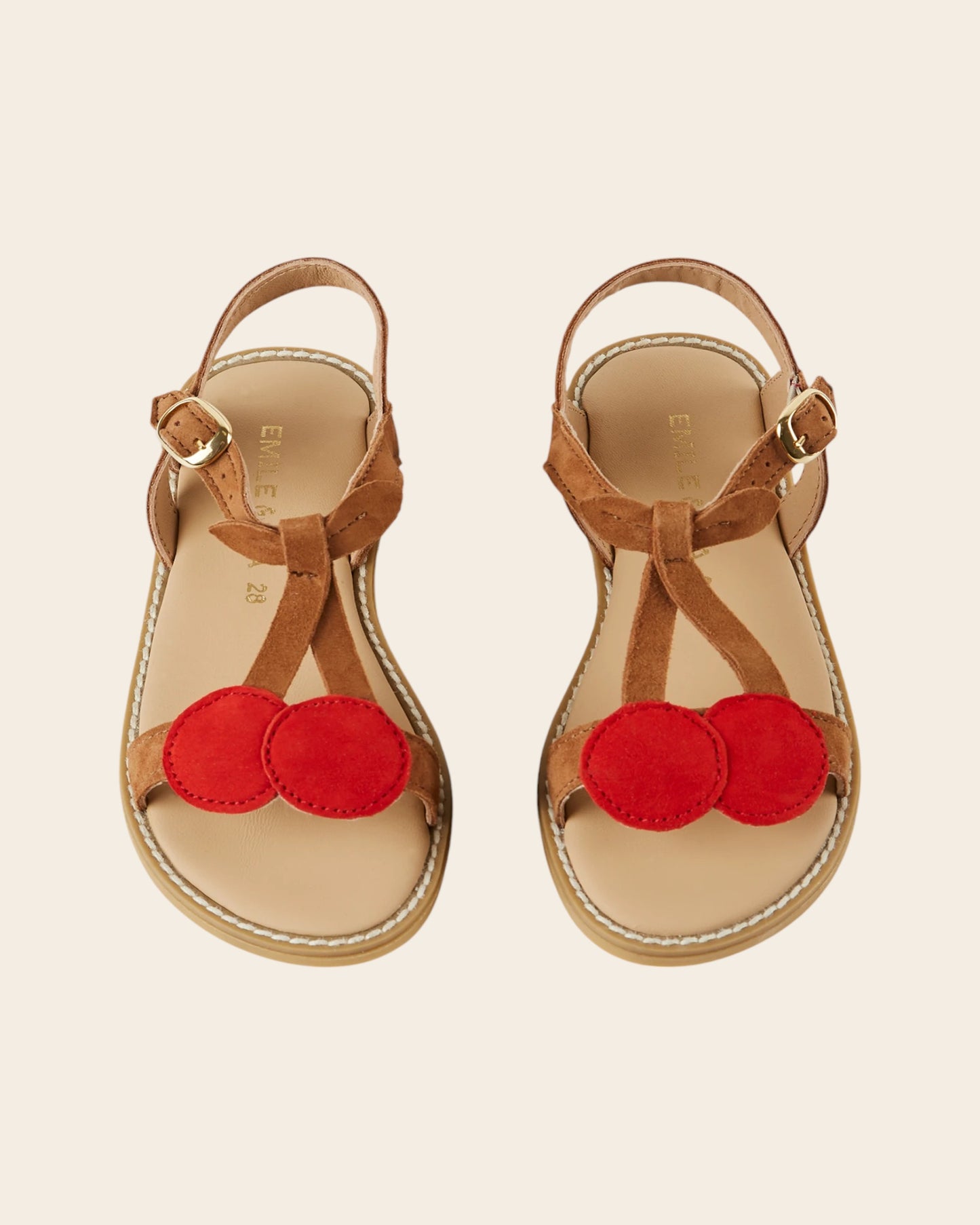 Sandales - Cerises rouge camel