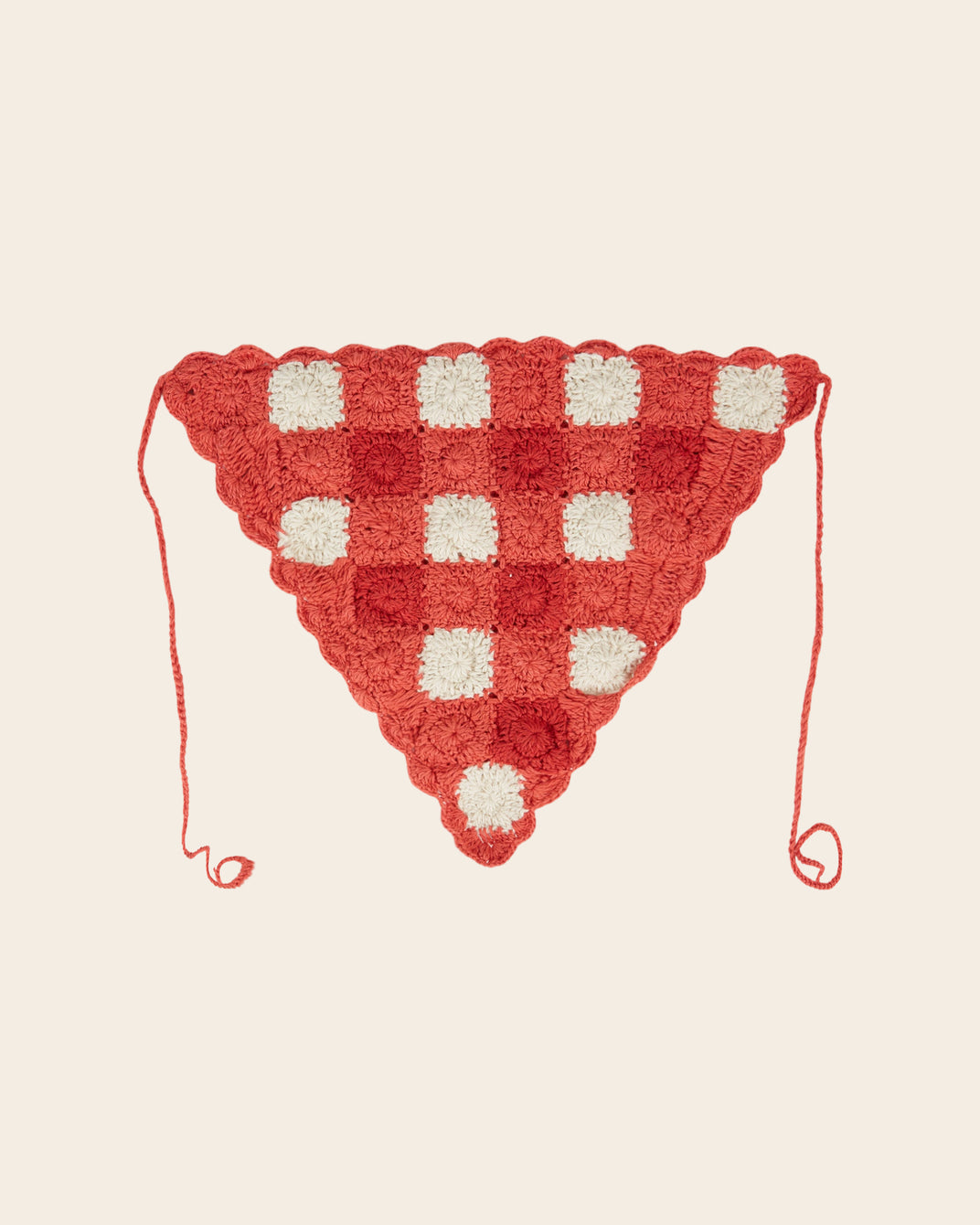 Fichu - Crochet vichy rouge