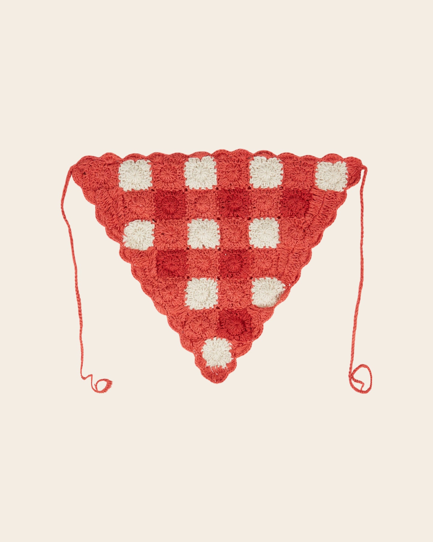 Fichu - Crochet vichy rouge