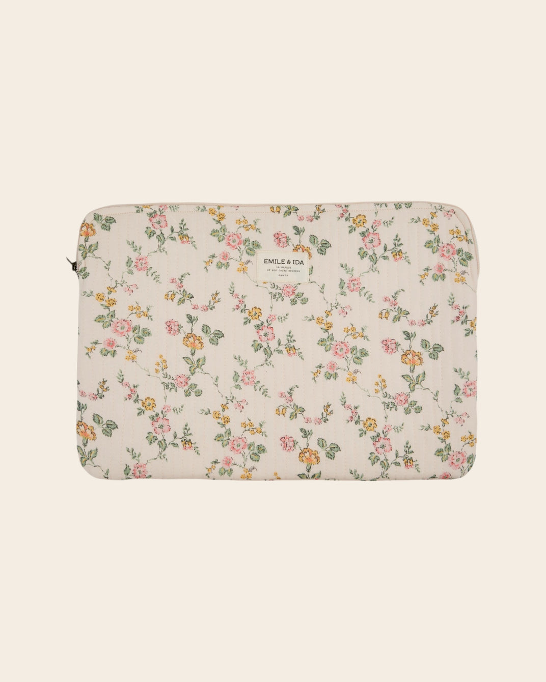 Pochette ordinateur - Fleuri rosier