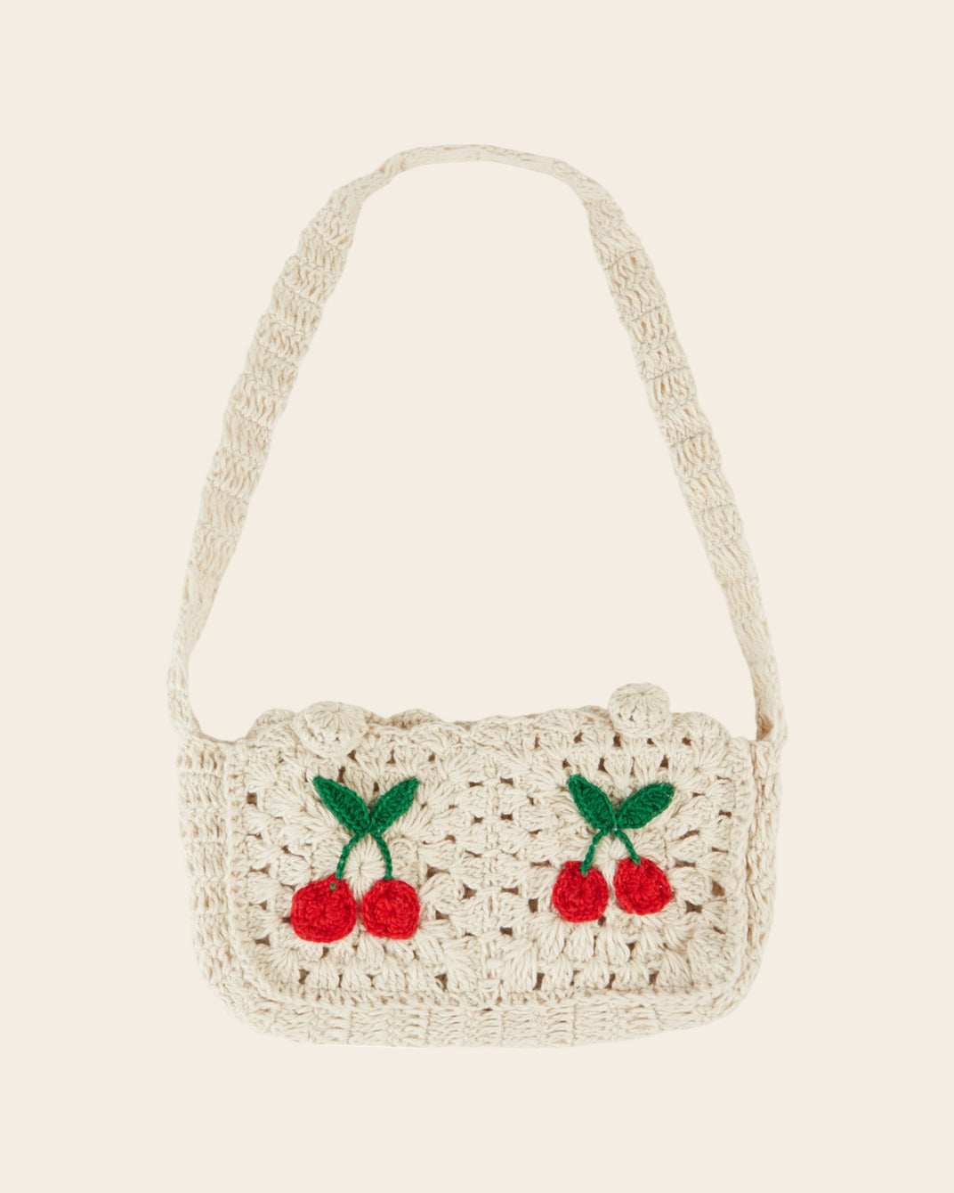 Sac - Crochet cerises écru