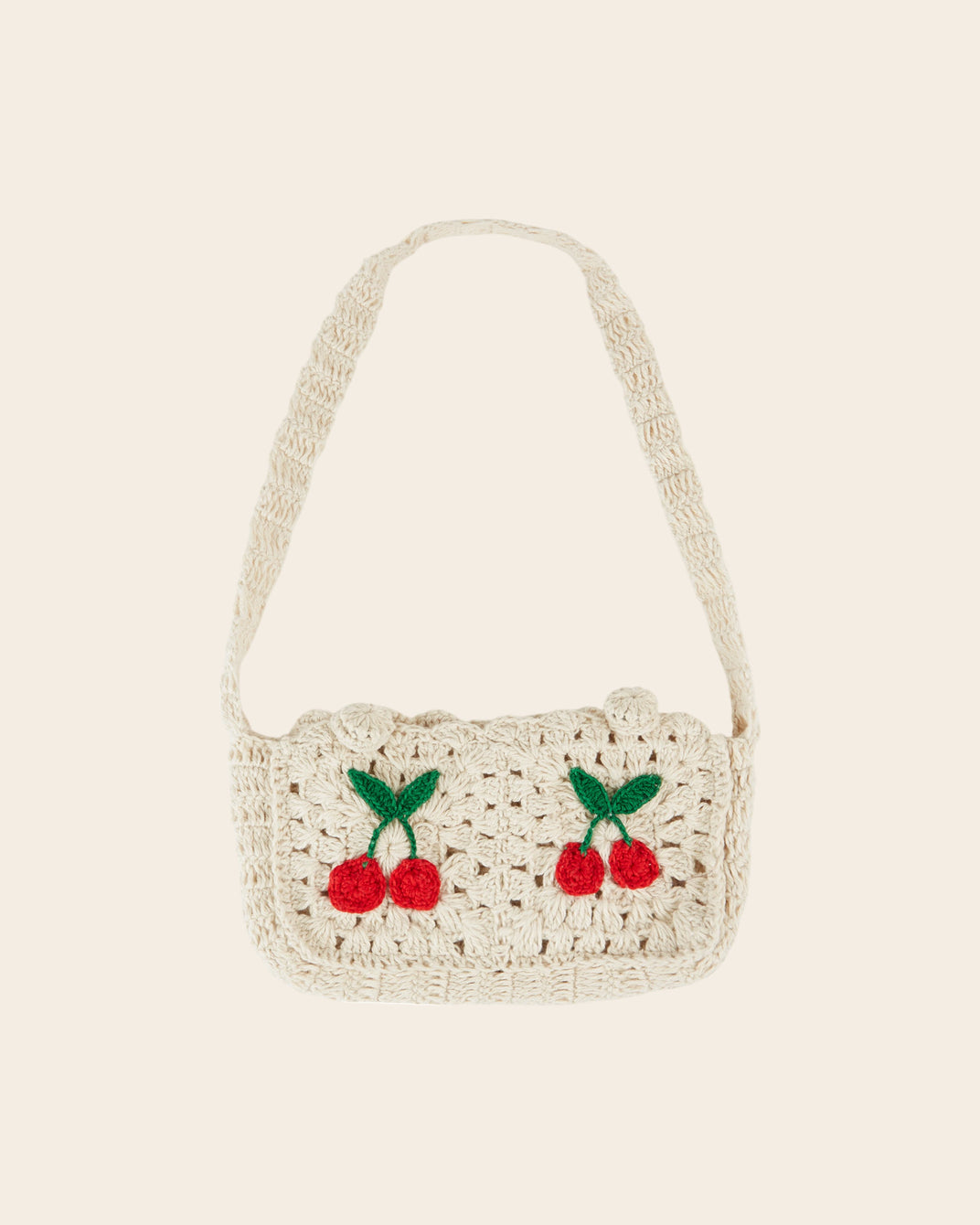 Sac - Crochet cerises écru